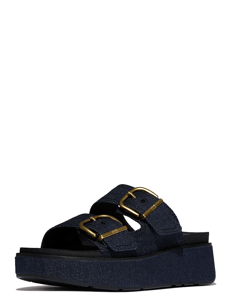 FitFlop - GEN-FF MAX BUCKLE TWO-BAR DENIM SLIDES - plateau-sandalen - dark denim - 3