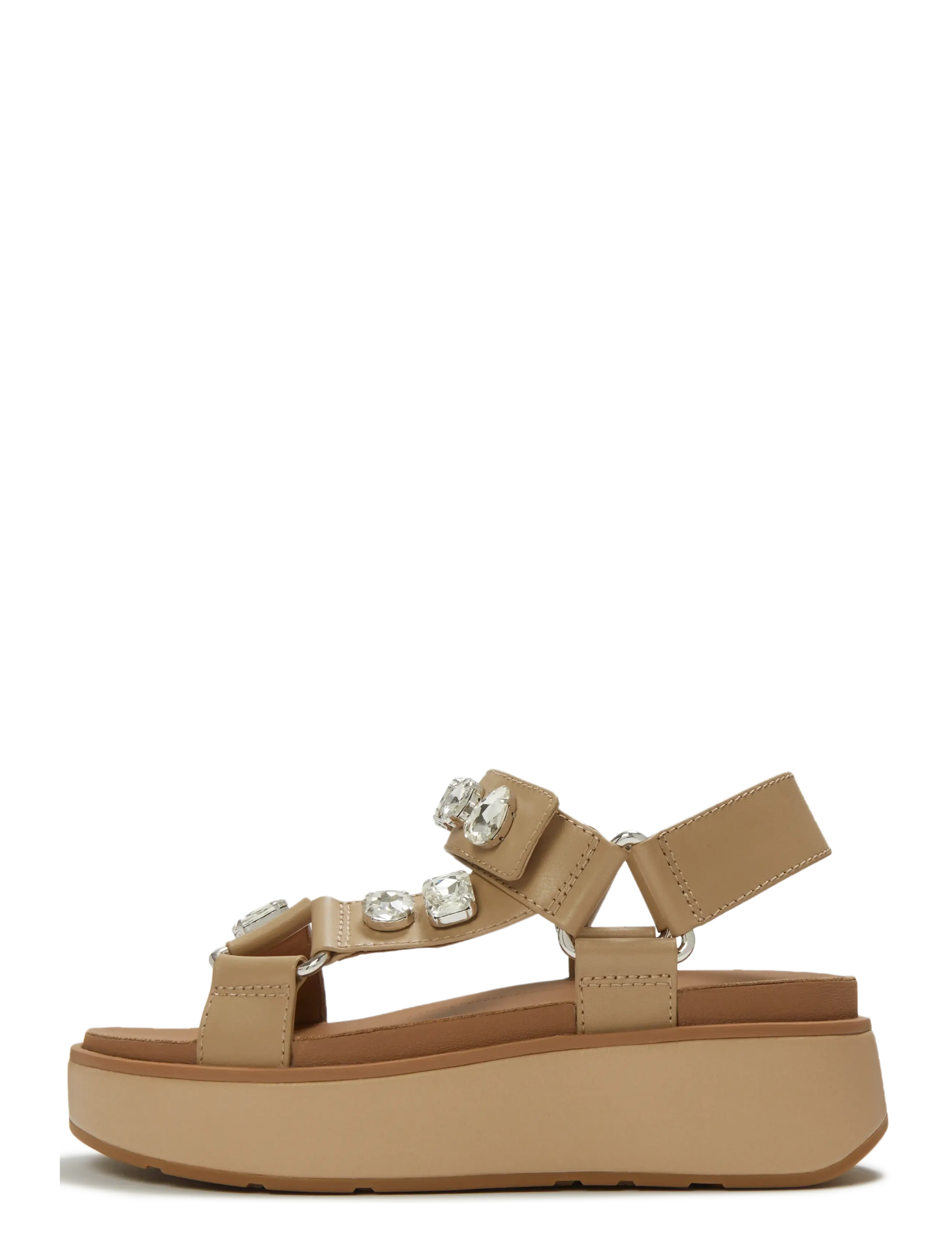 FITFLOP Gen-Ff Max Ultra-Jewel Leder Back-Strap Sandalen Beige - 40 - Damen
