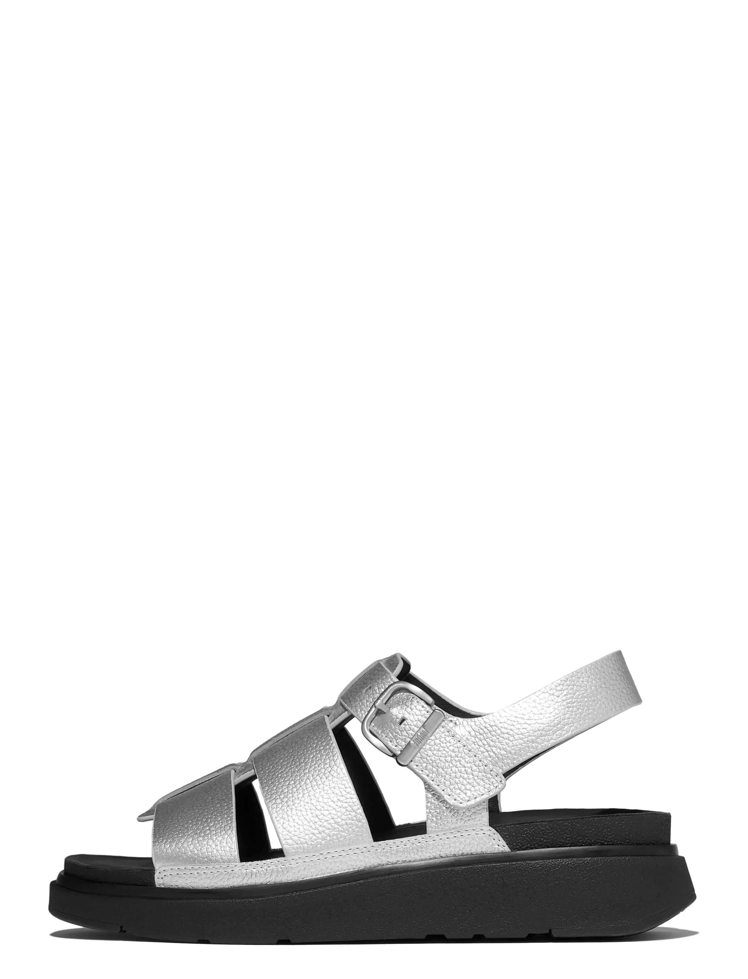 FitFlop GEN-FF TUMBLED-LEATHER FISHERMAN SANDALS - FitFlop - SILVER / silver