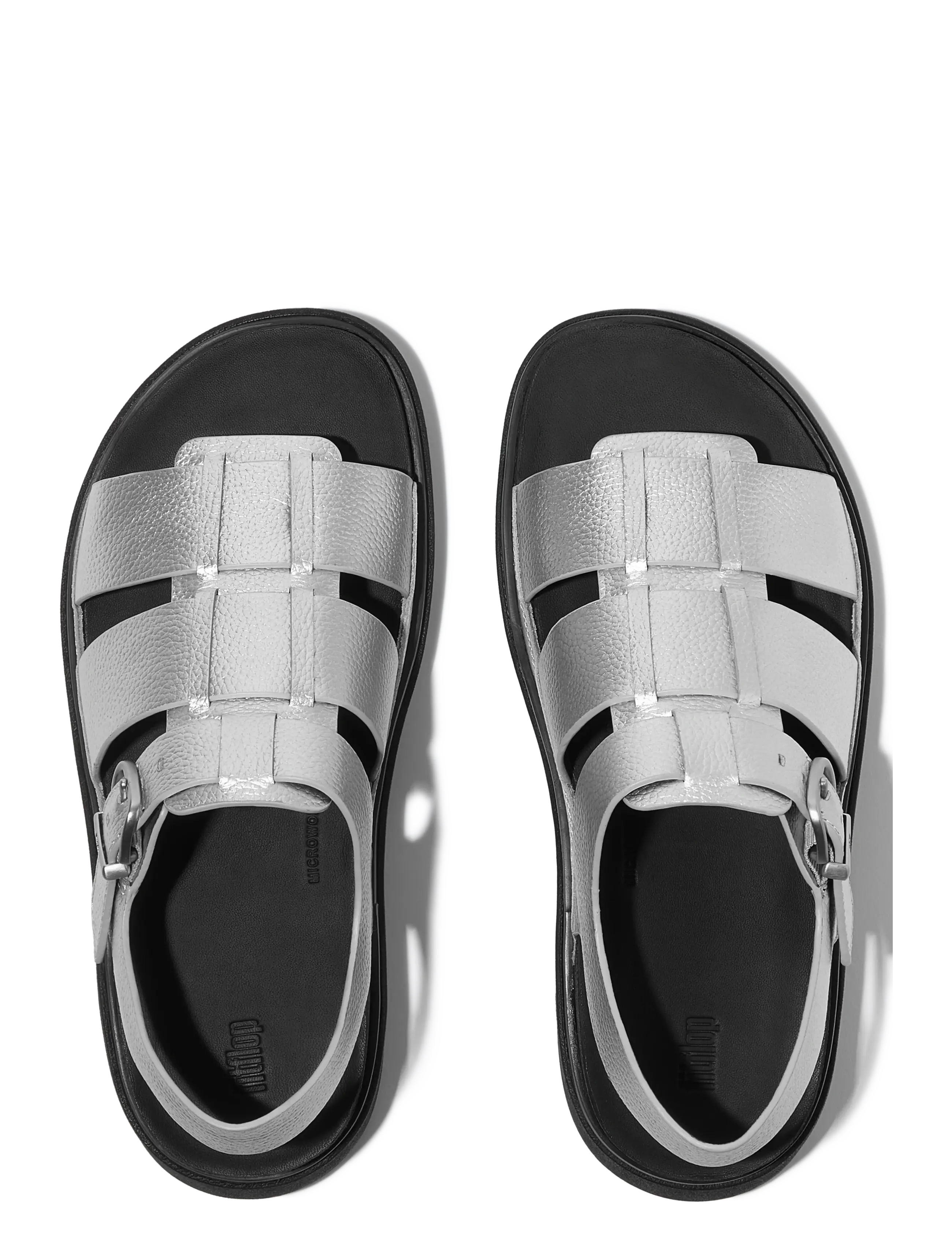FitFlop - GEN-FF TUMBLED-LEATHER FISHERMAN SANDALS - platform sandals - silver - 2