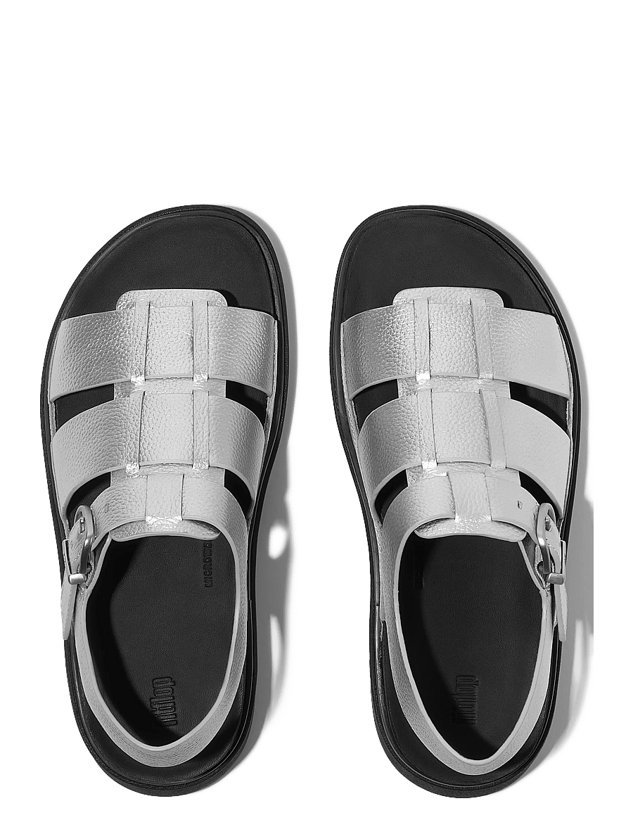FitFlop - GEN-FF TUMBLED-LEATHER FISHERMAN SANDALS - sandales uz platformas - silver - 2