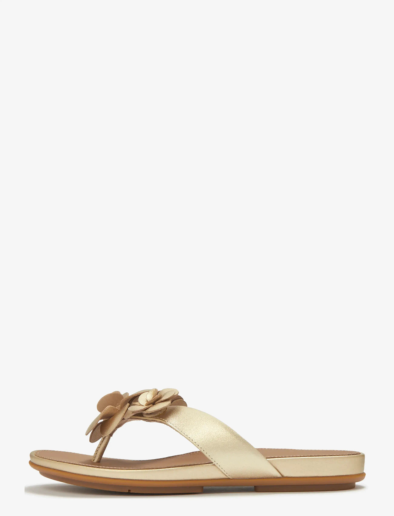 FitFlop - GRACIE FLOWER LEATHER FLIP-FLOPS - flache sandalen - platino - 1