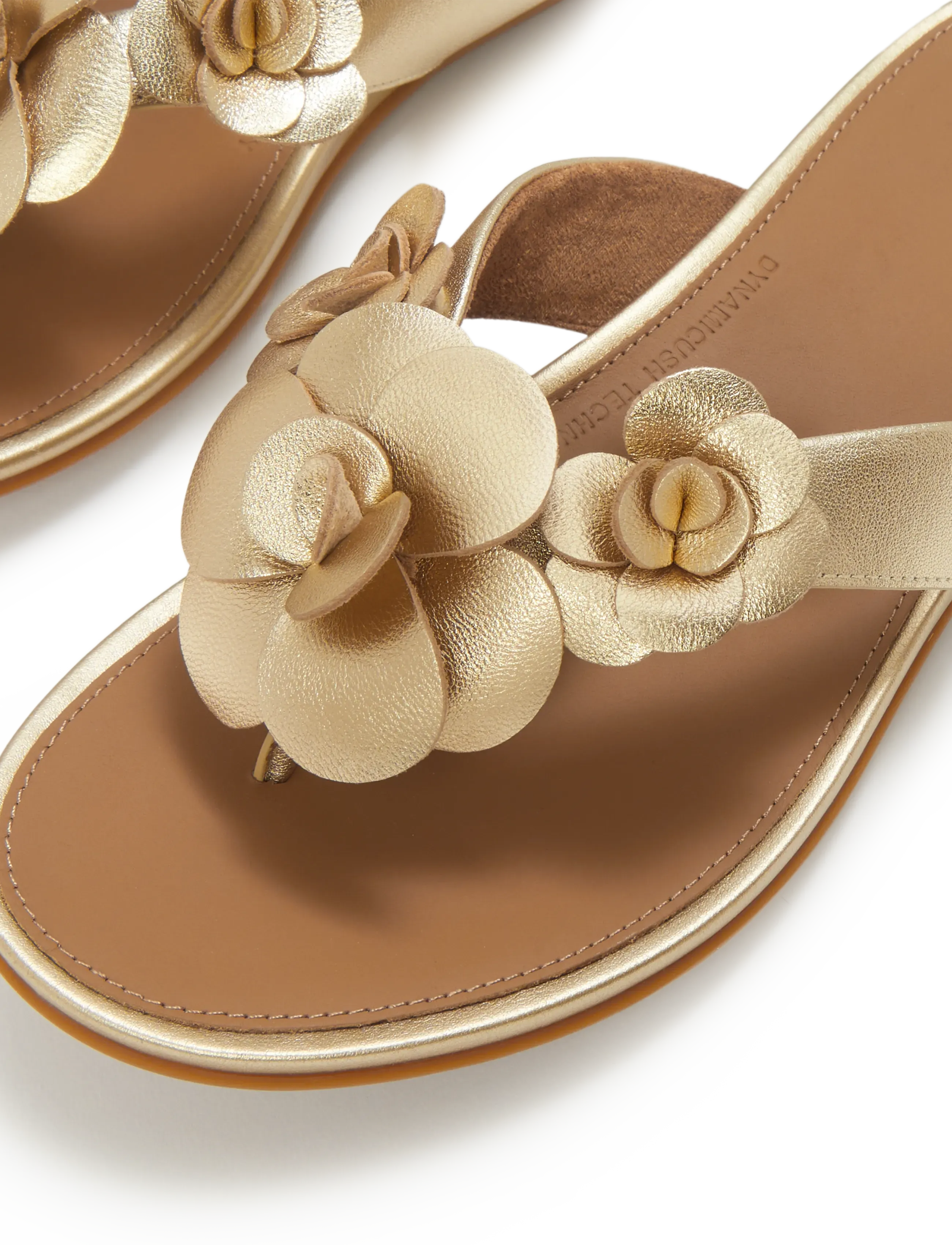FitFlop - GRACIE FLOWER LEATHER FLIP-FLOPS - flache sandalen - platino - 4
