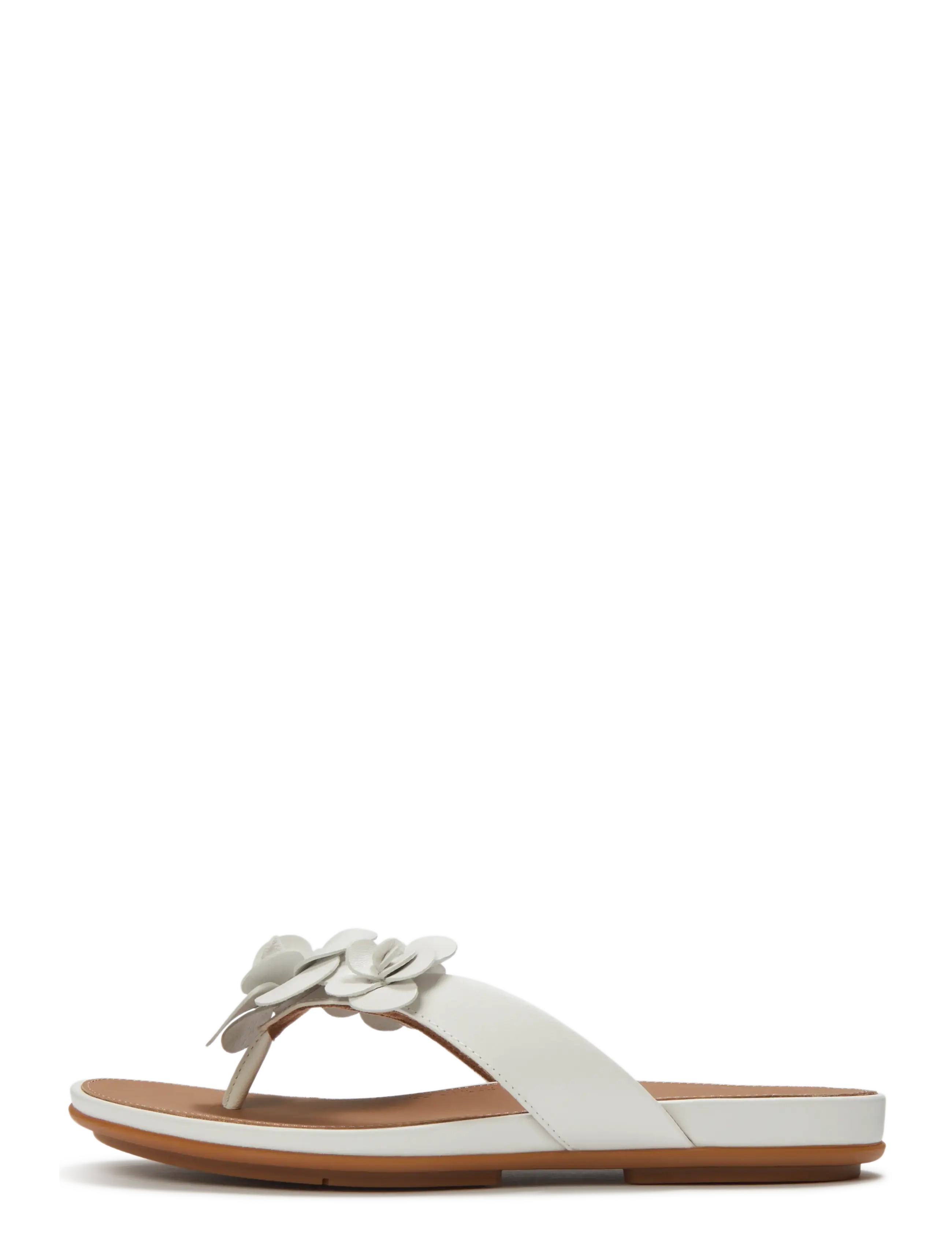 FitFlop GRACIE FLOWER LEATHER FLIP-FLOPS - FitFlop - URBAN WHITE / white