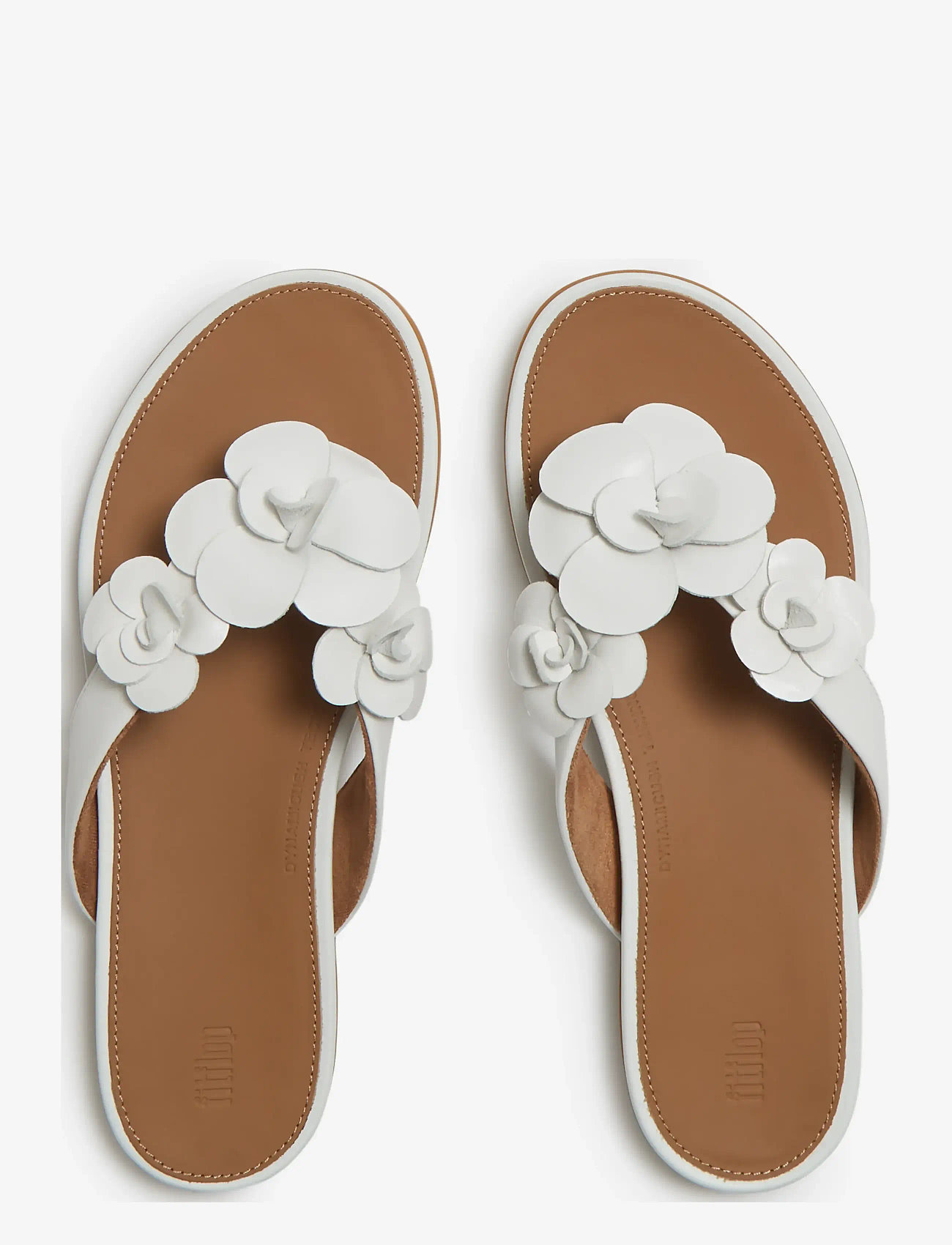 FitFlop - GRACIE FLOWER LEATHER FLIP-FLOPS - flade sandaler - urban white - 2