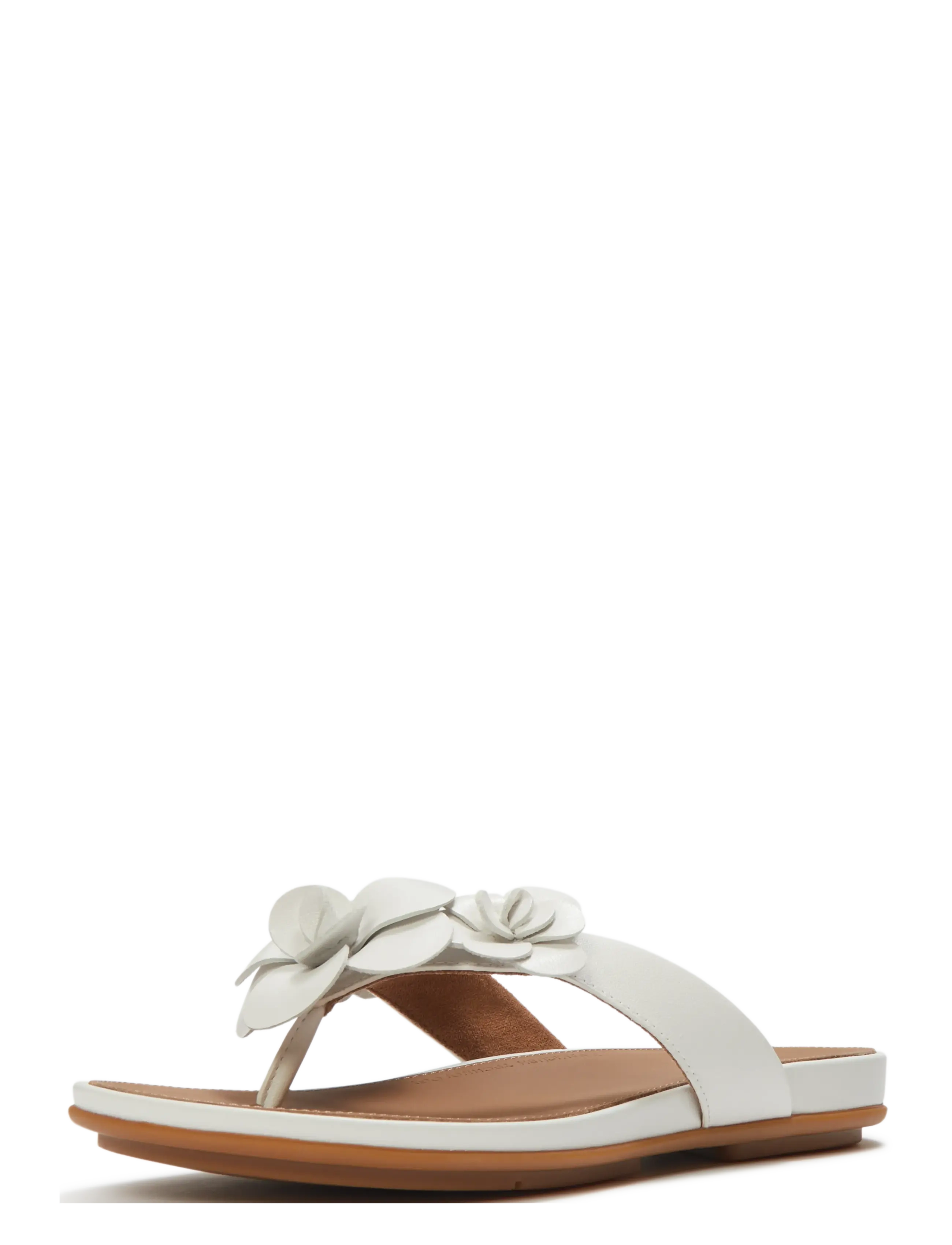 FitFlop - GRACIE FLOWER LEATHER FLIP-FLOPS - flache sandalen - urban white - 3