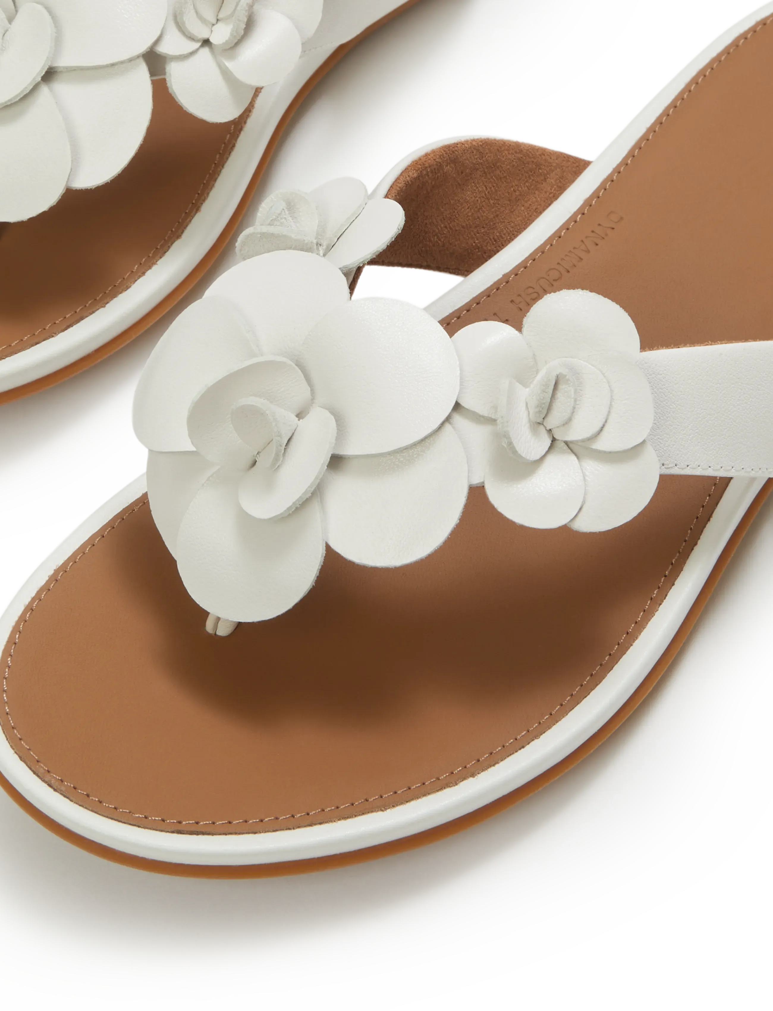 FitFlop - GRACIE FLOWER LEATHER FLIP-FLOPS - flache sandalen - urban white - 4