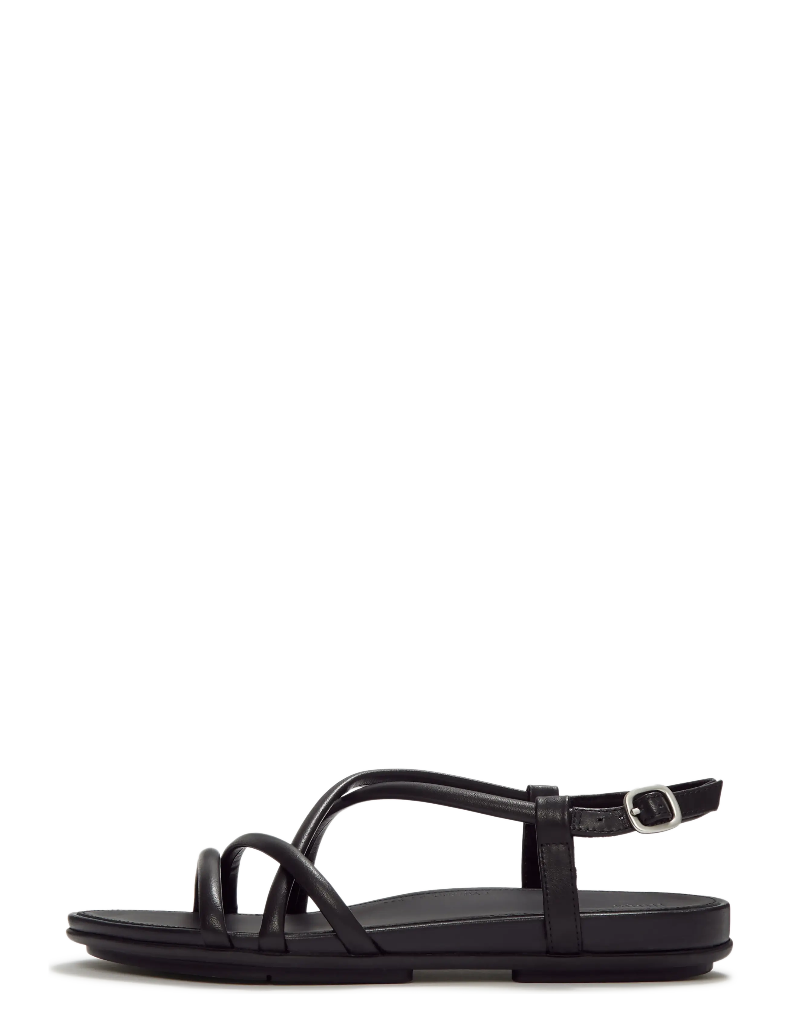 FitFlop GRACIE LEATHER STRAPPY BACK-STRAP SANDALS - FitFlop - ALL BLACK / black