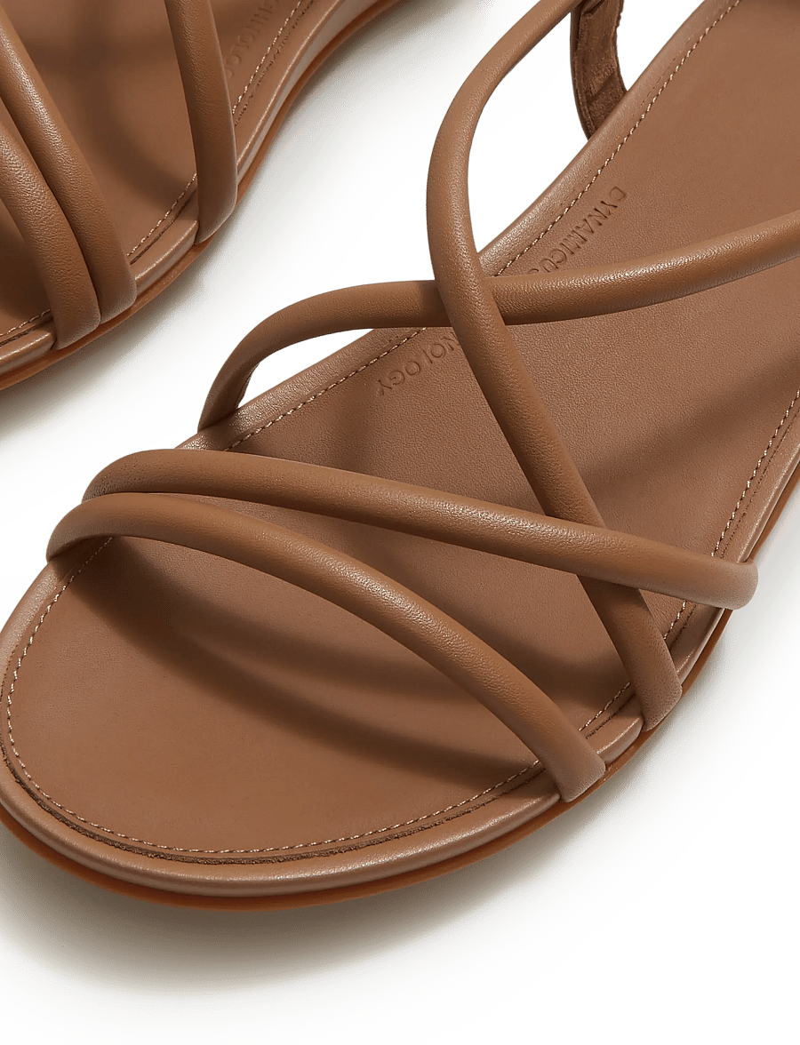 FitFlop - GRACIE LEATHER STRAPPY BACK-STRAP SANDALS - classic tan - 4