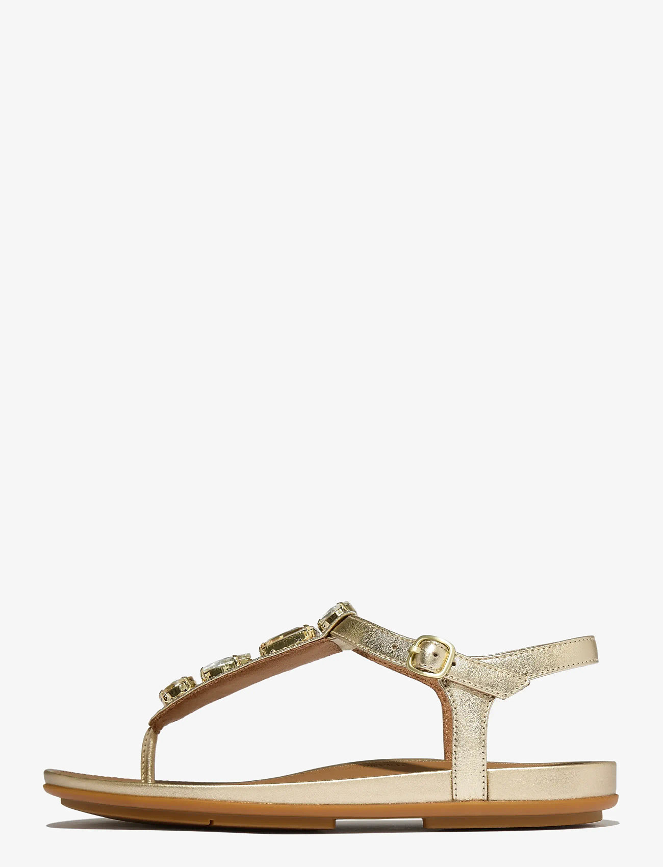 FitFlop - GRACIE ULTRA-JEWEL LEATHER T-BAR SANDALS - flache sandalen - platino - 1