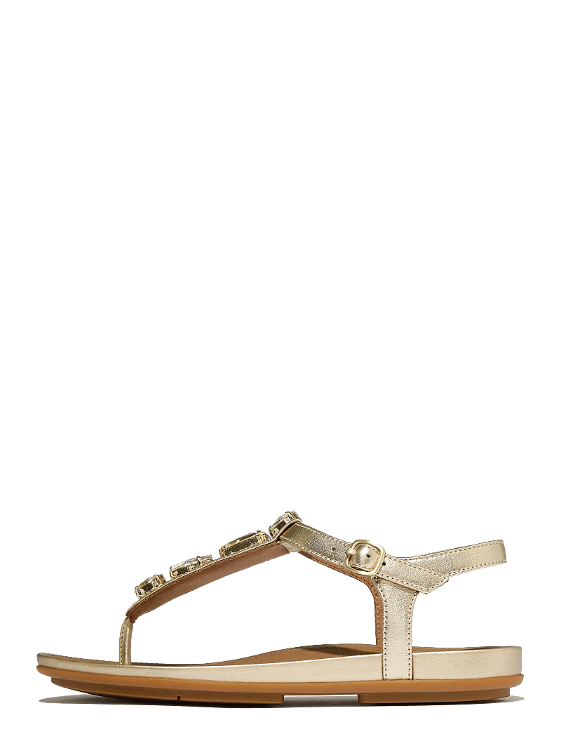 FitFlop - GRACIE ULTRA-JEWEL LEATHER T-BAR SANDALS - flache sandalen - platino - 1