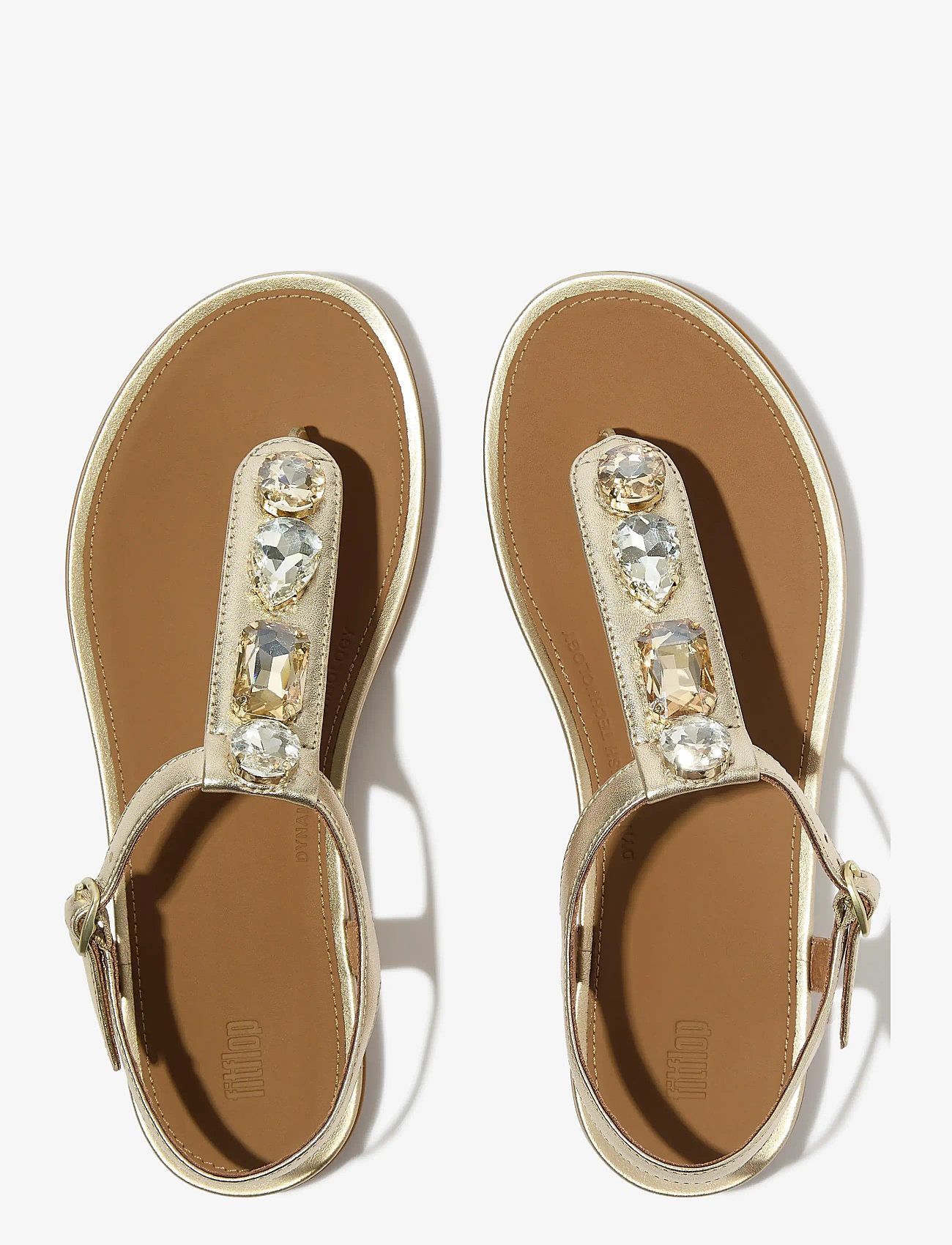 FitFlop - GRACIE ULTRA-JEWEL LEATHER T-BAR SANDALS - flache sandalen - platino - 2