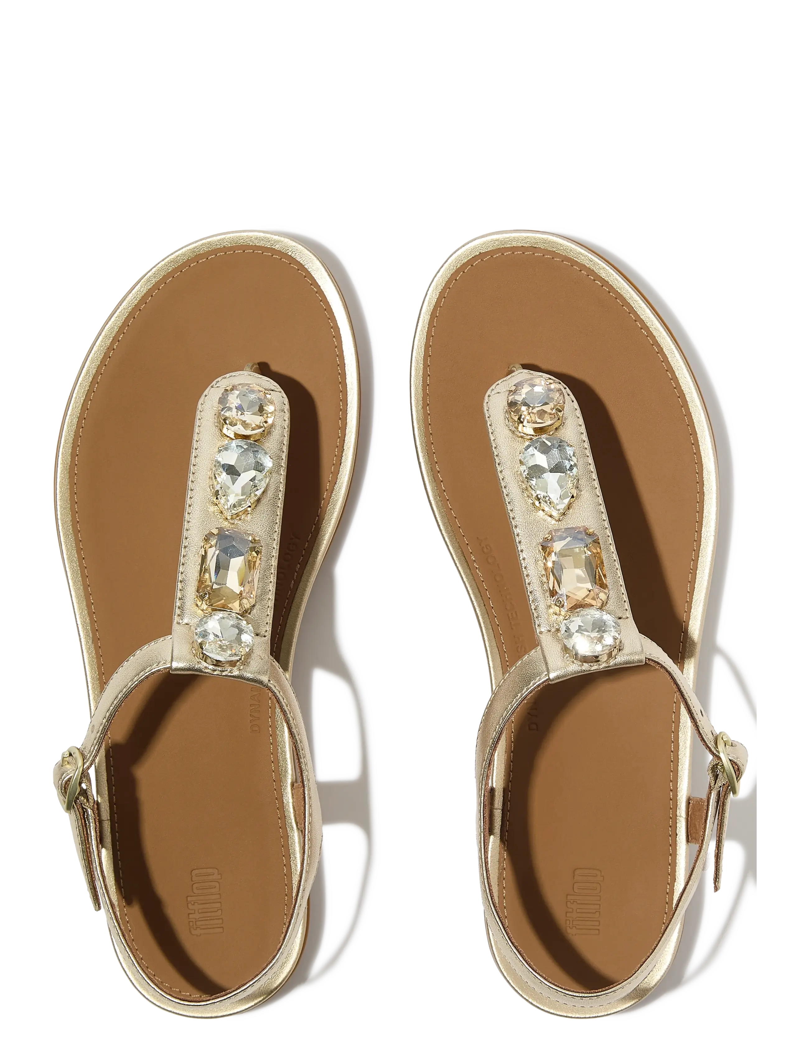 FitFlop - GRACIE ULTRA-JEWEL LEATHER T-BAR SANDALS - flade sandaler - platino - 2