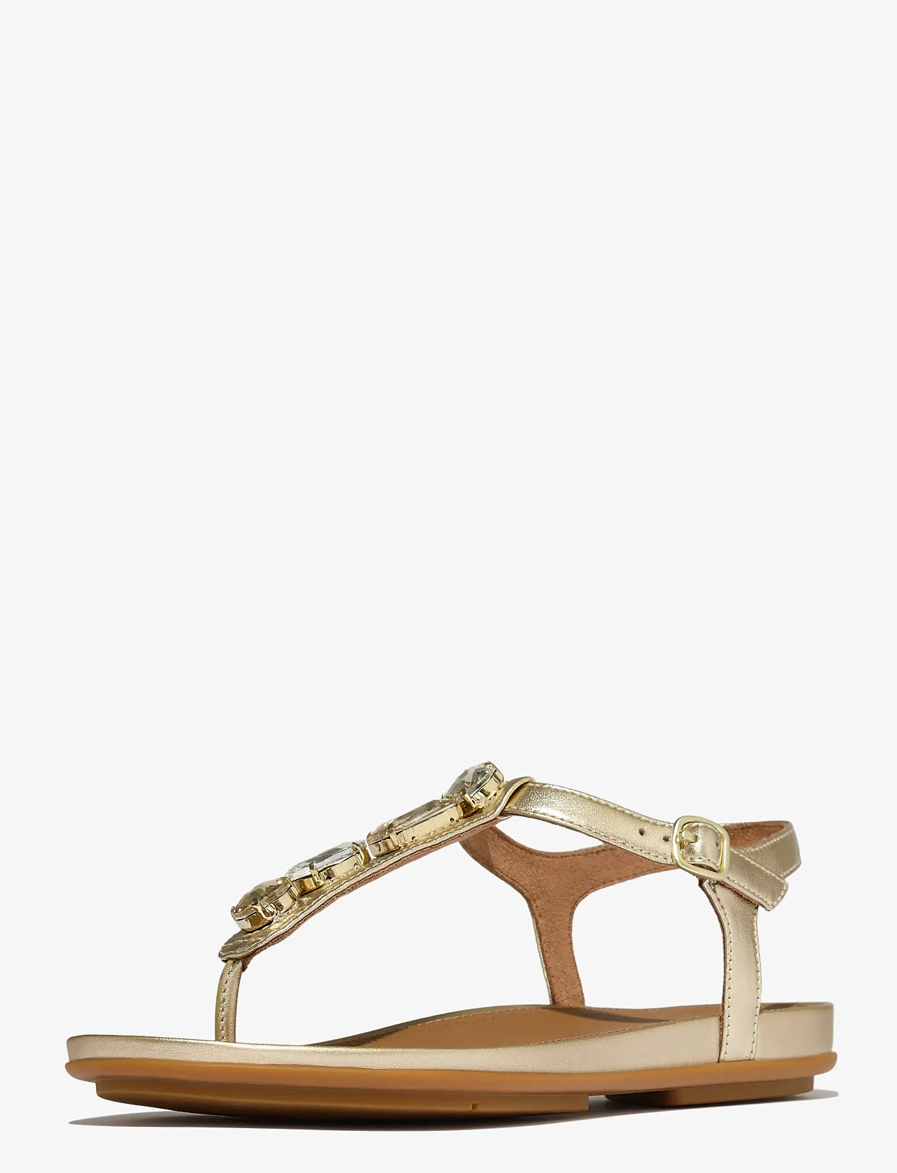 FitFlop - GRACIE ULTRA-JEWEL LEATHER T-BAR SANDALS - flache sandalen - platino - 3