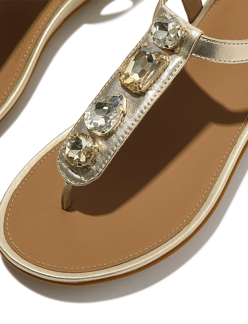 FitFlop - GRACIE ULTRA-JEWEL LEATHER T-BAR SANDALS - flache sandalen - platino - 4