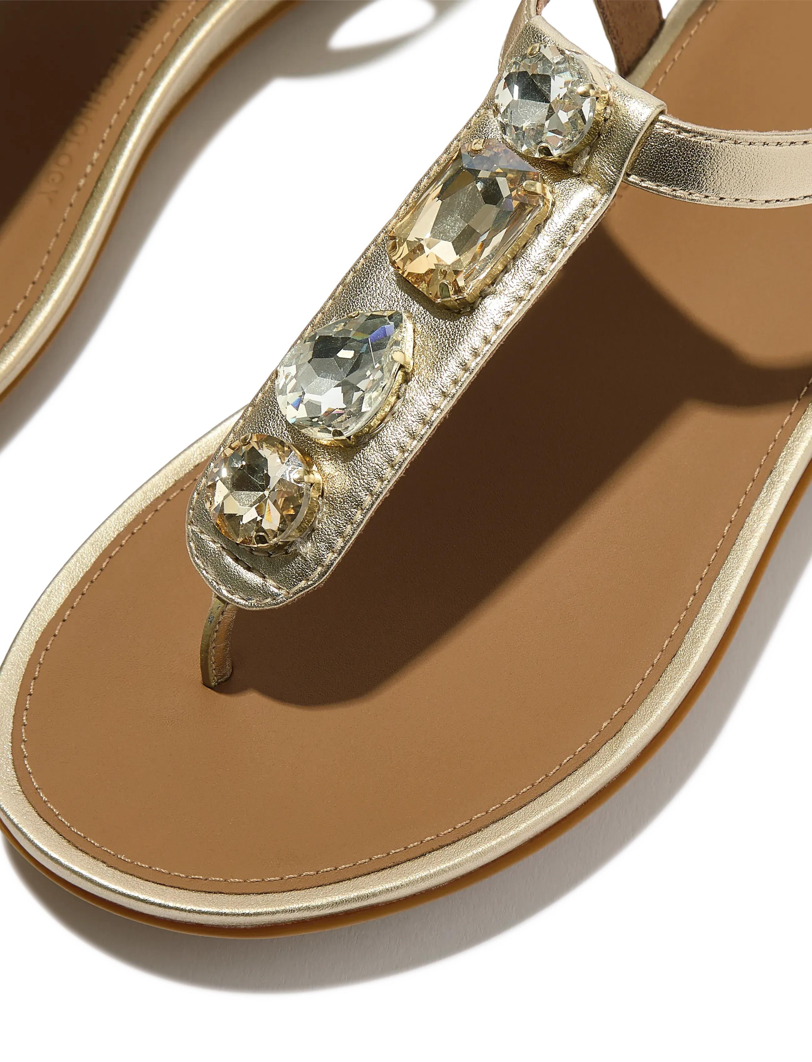 FitFlop - GRACIE ULTRA-JEWEL LEATHER T-BAR SANDALS - flade sandaler - platino - 4