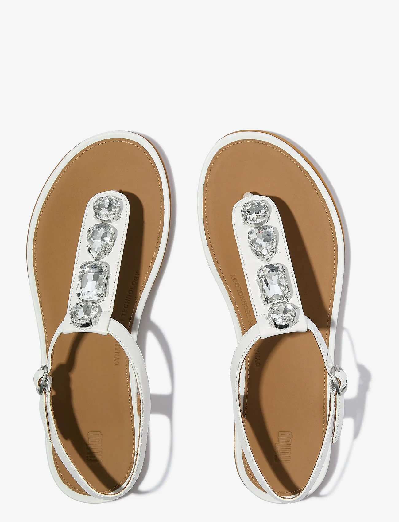 FitFlop - GRACIE ULTRA-JEWEL LEATHER T-BAR SANDALS - flache sandalen - urban white - 2