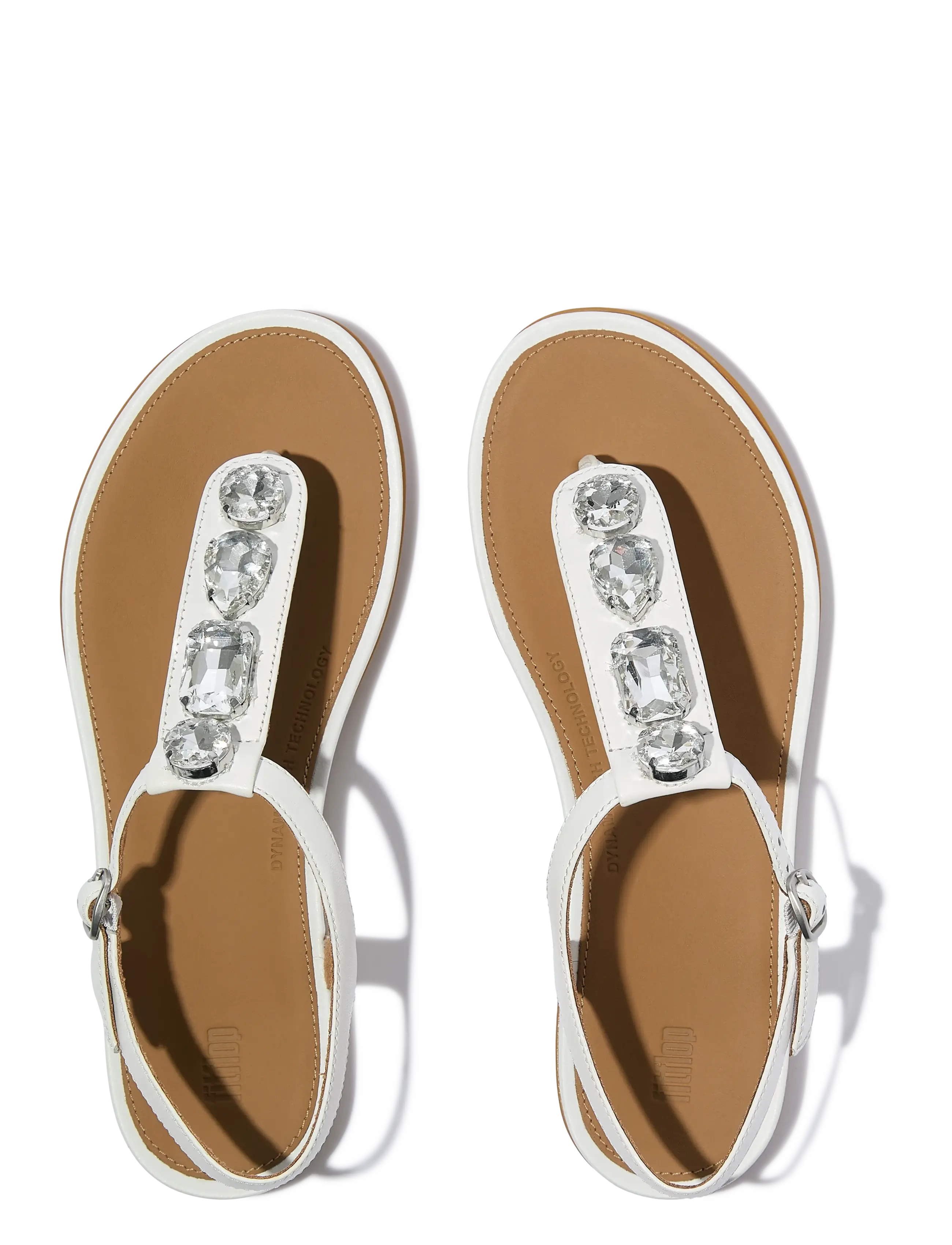 FitFlop - GRACIE ULTRA-JEWEL LEATHER T-BAR SANDALS - flade sandaler - urban white - 2