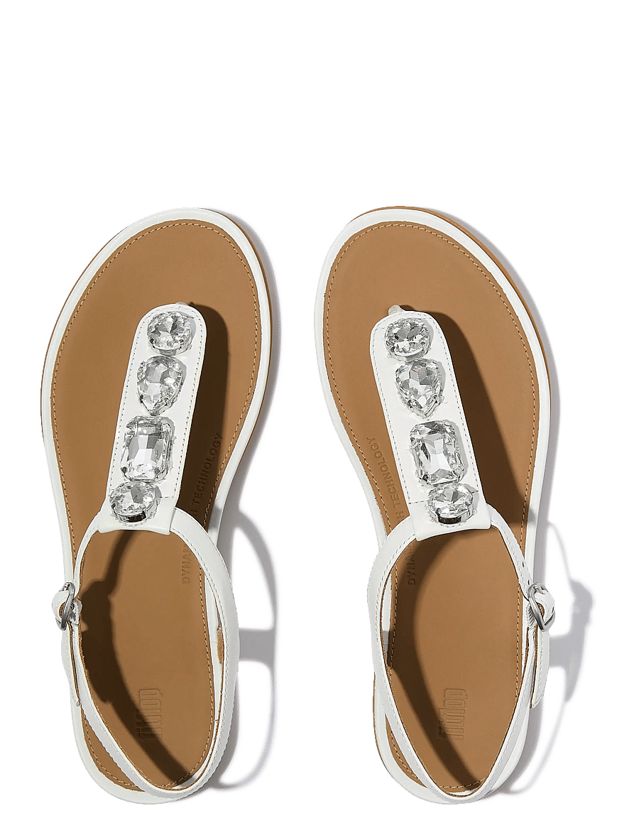 FitFlop - GRACIE ULTRA-JEWEL LEATHER T-BAR SANDALS - flade sandaler - urban white - 2