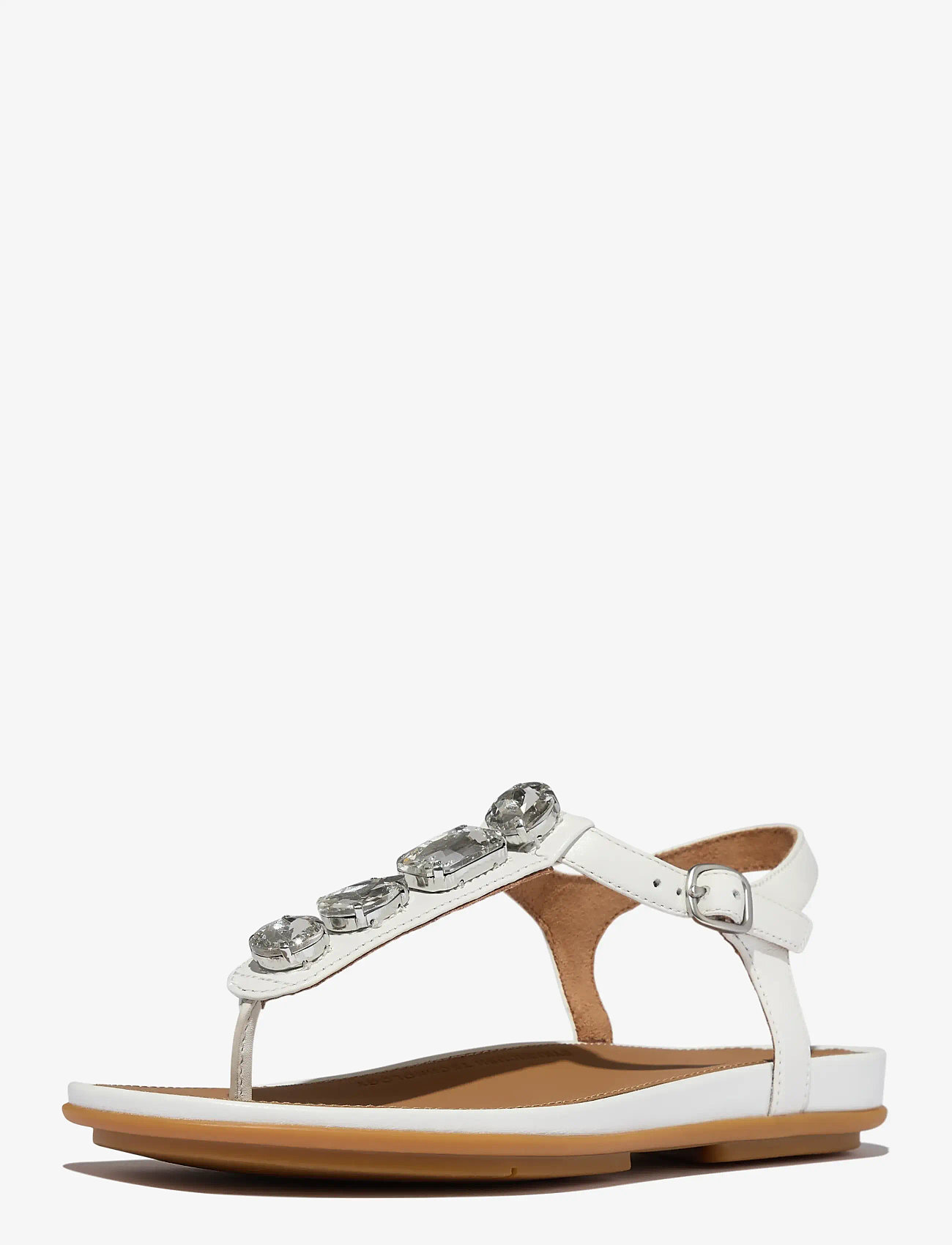 FitFlop - GRACIE ULTRA-JEWEL LEATHER T-BAR SANDALS - flache sandalen - urban white - 3