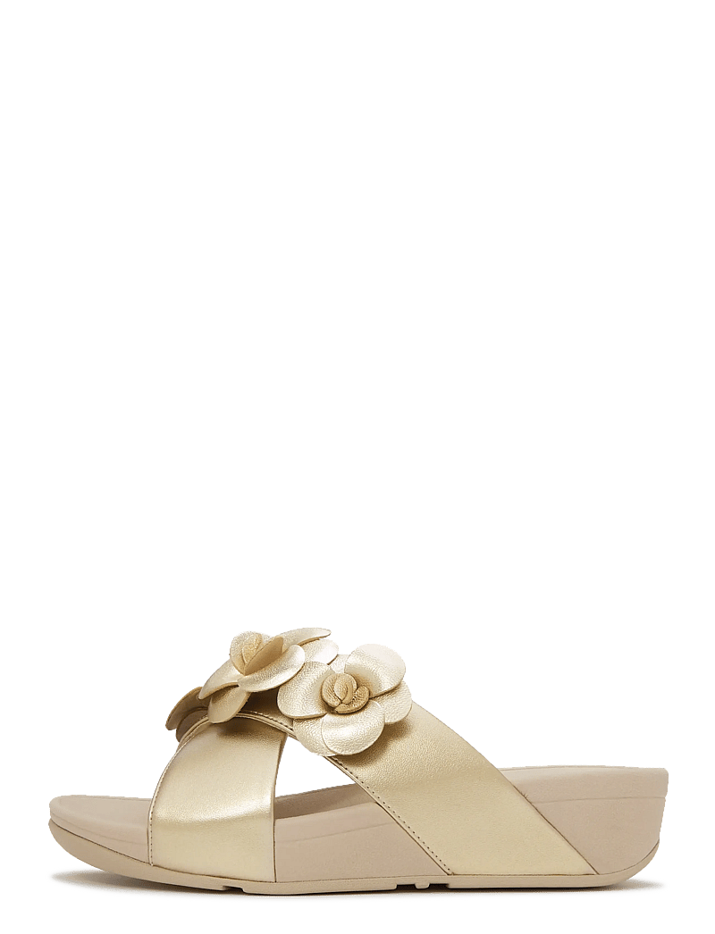 FitFlop - LULU FLOWER CROSS SLIDES - plateau-sandalen - platino - 1