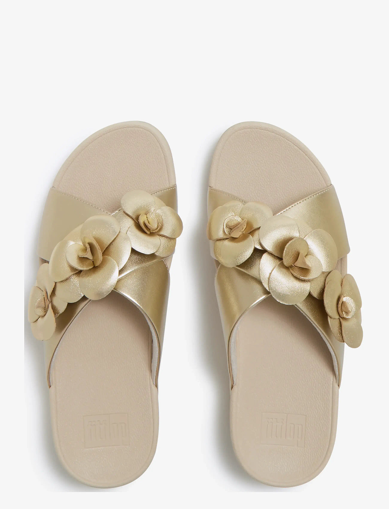 FitFlop - LULU FLOWER CROSS SLIDES - plateau-sandalen - platino - 2