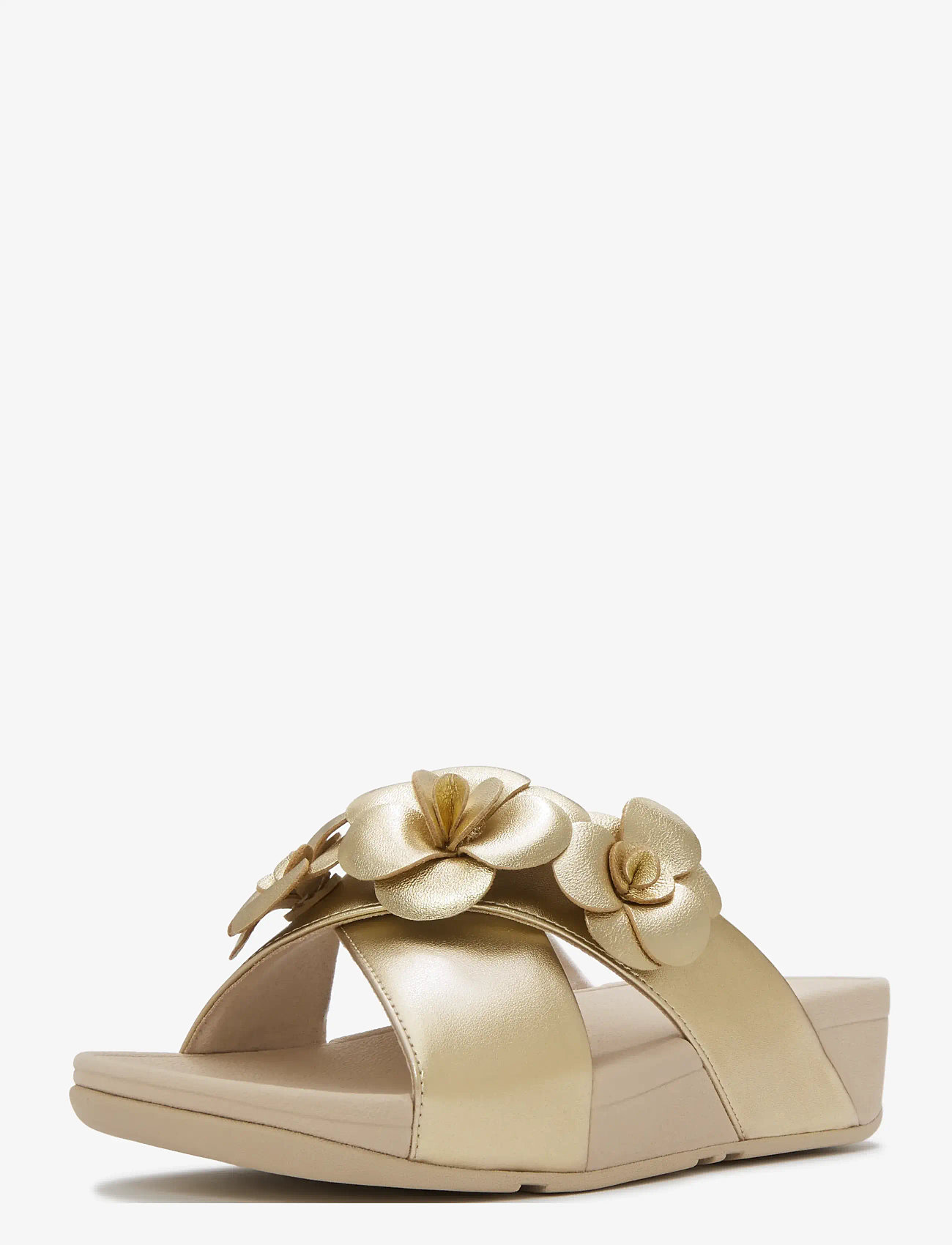 FitFlop - LULU FLOWER CROSS SLIDES - plateau-sandalen - platino - 3