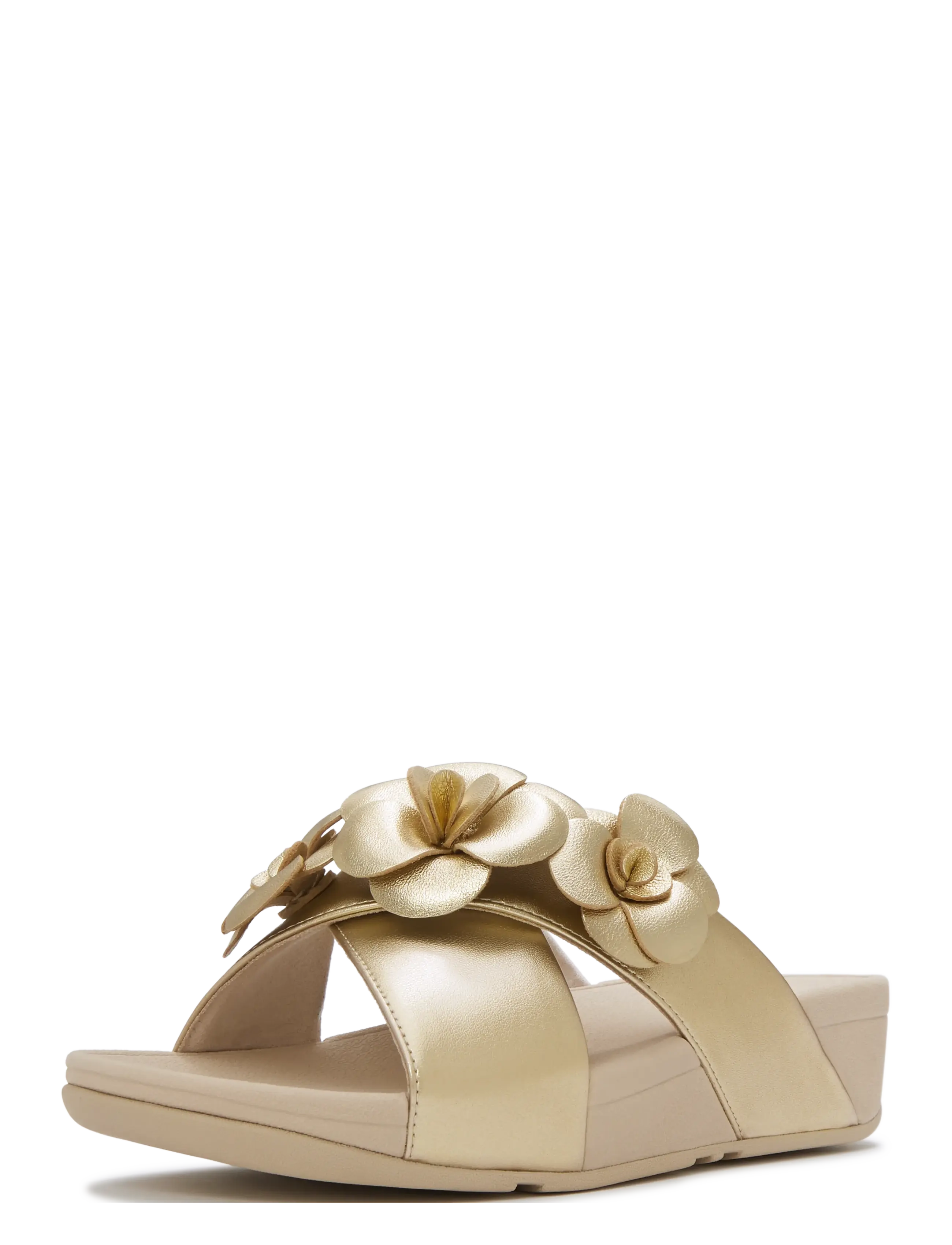 FitFlop - LULU FLOWER CROSS SLIDES - platformsandaler - platino - 3