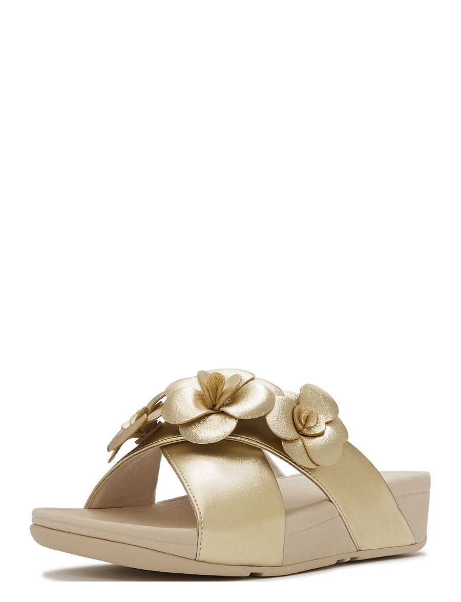 FitFlop - LULU FLOWER CROSS SLIDES - platformsandaler - platino - 3