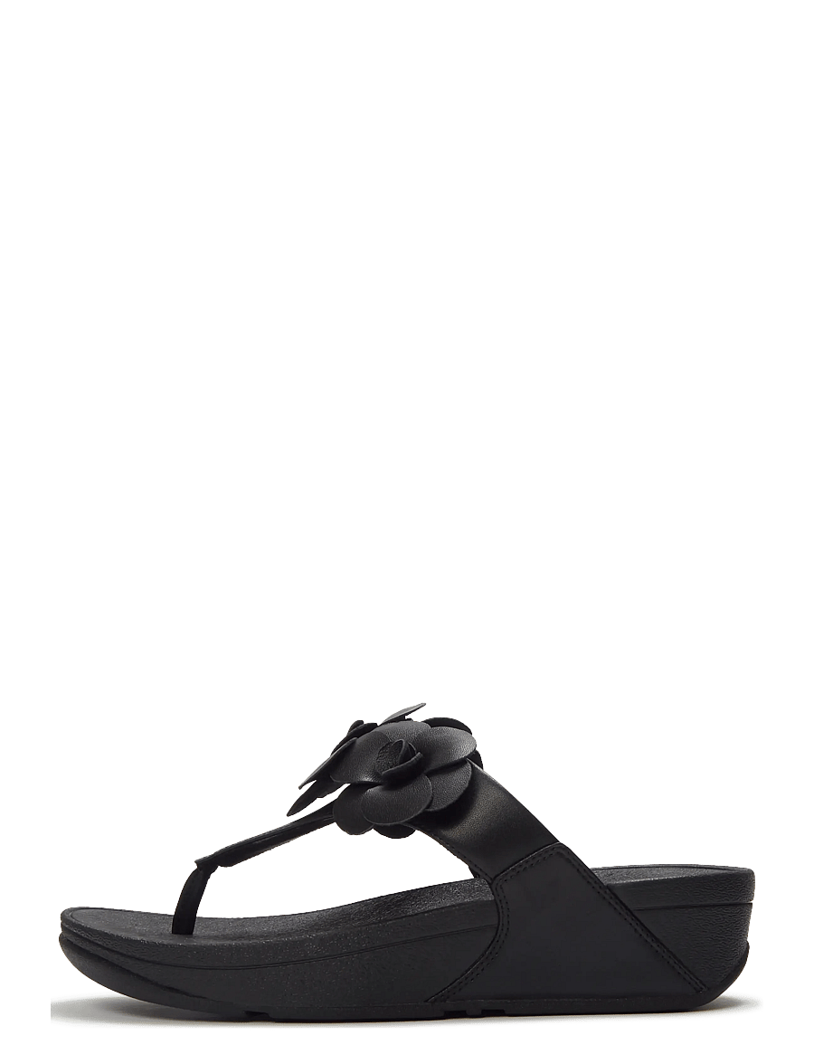 FitFlop - LULU FLOWER TOE-POST SANDALS - platformsandaler - black - 1