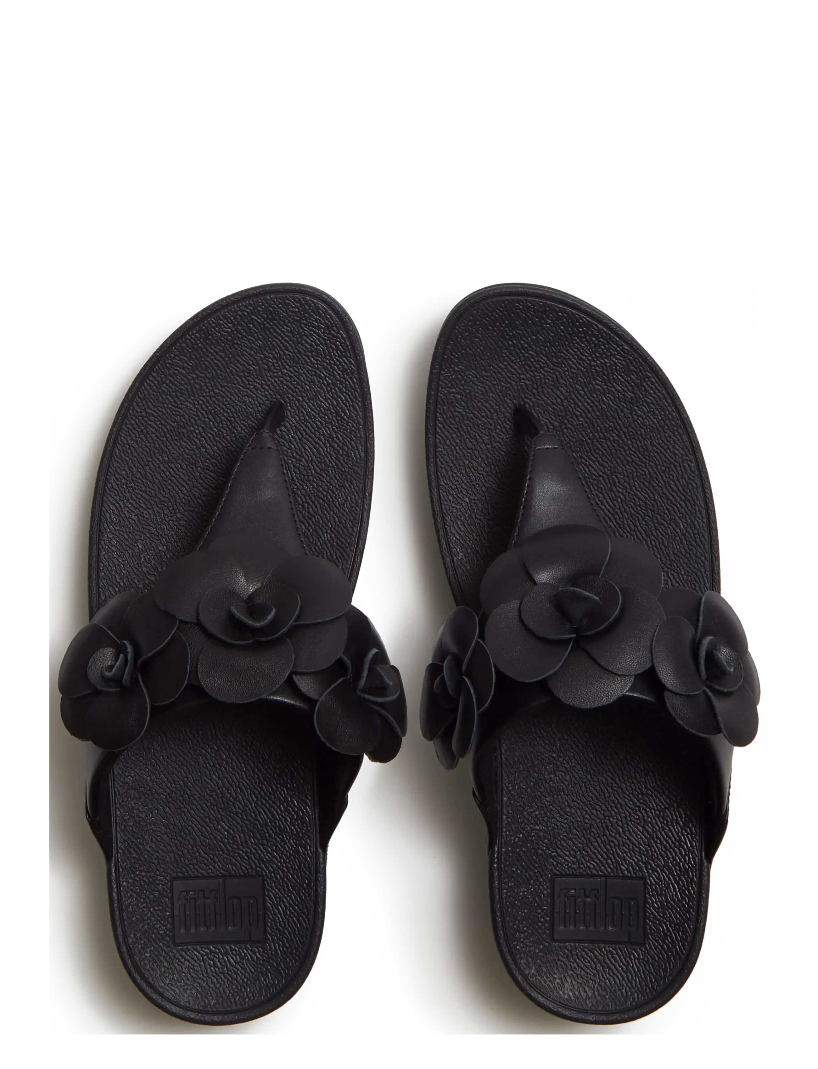FitFlop - LULU FLOWER TOE-POST SANDALS - platformsandaler - black - 2