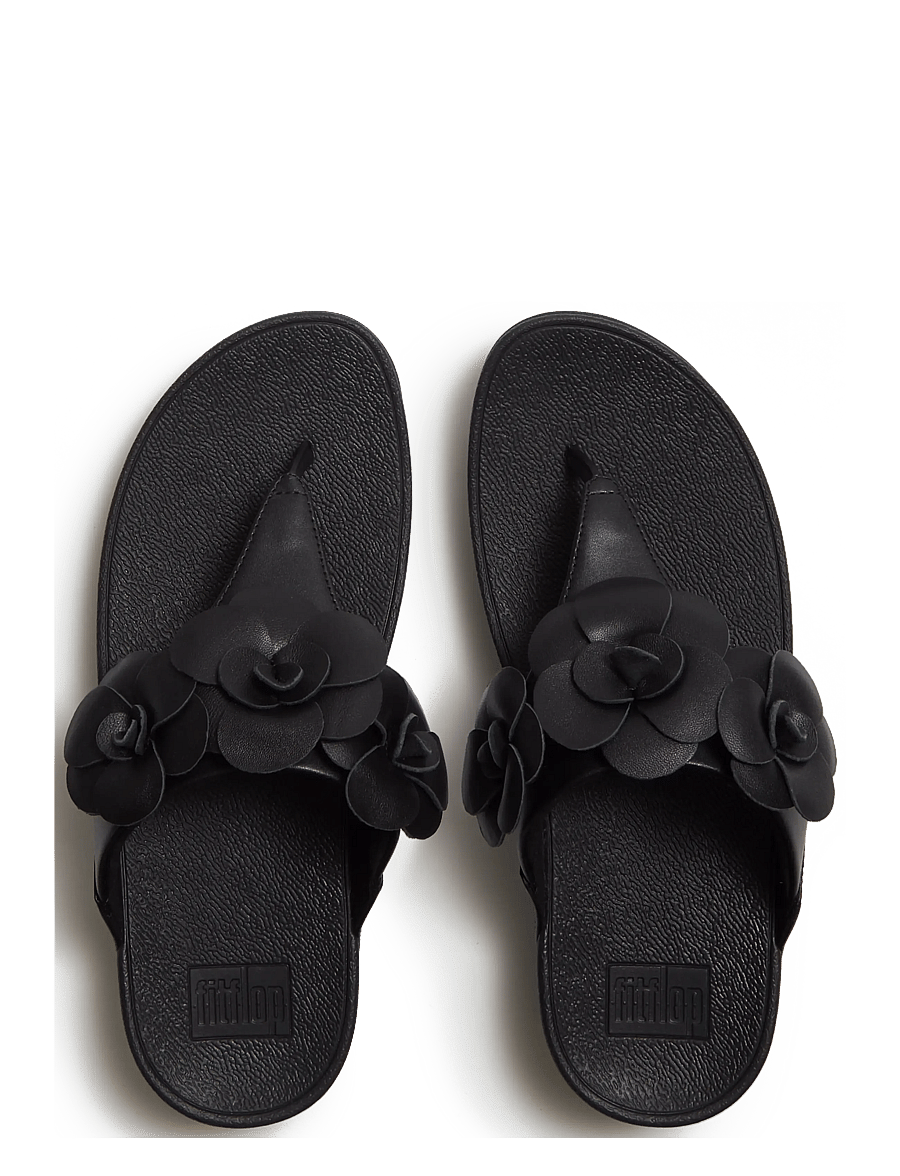 FitFlop - LULU FLOWER TOE-POST SANDALS - platformsandaler - black - 2