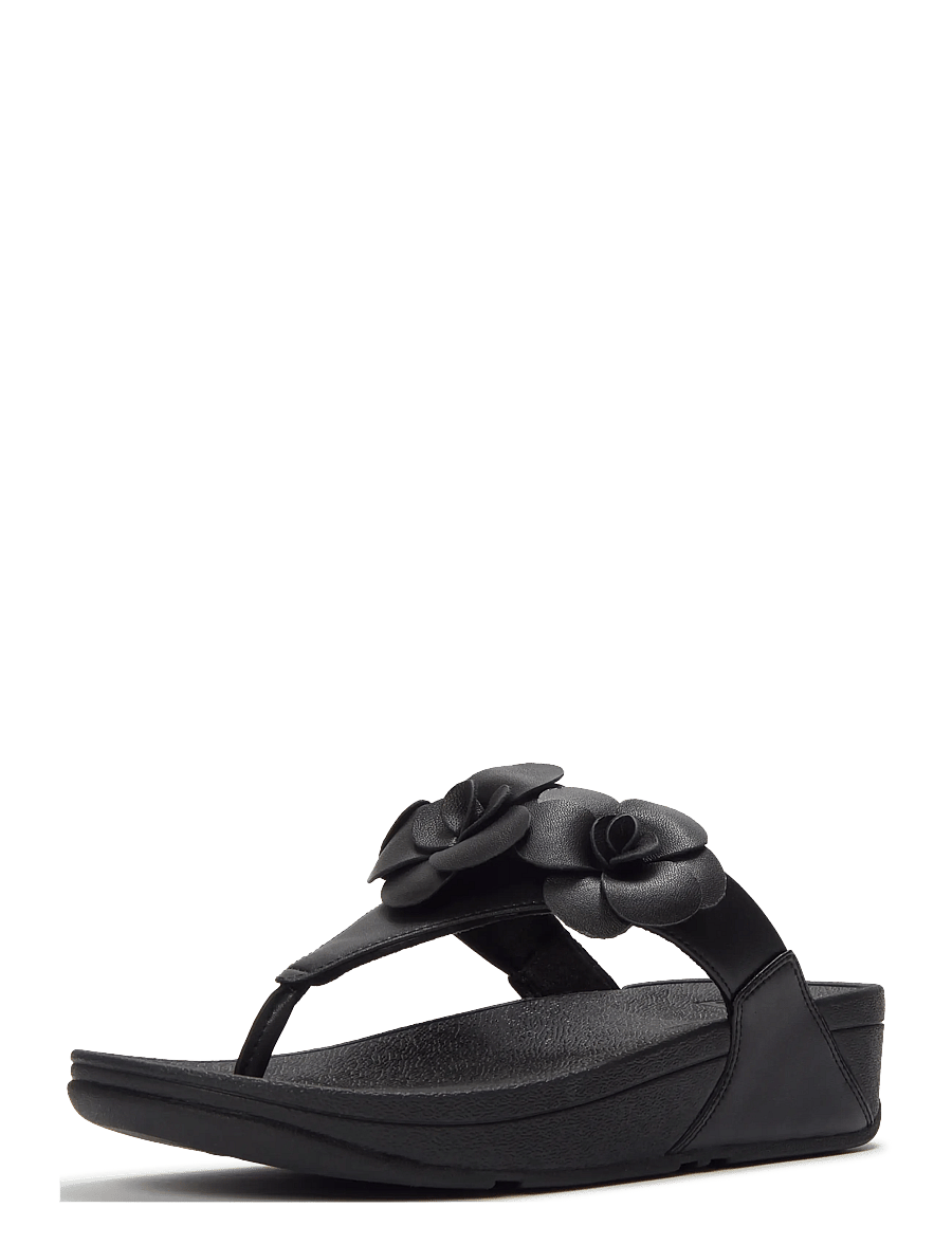 FitFlop - LULU FLOWER TOE-POST SANDALS - platformsandaler - black - 3