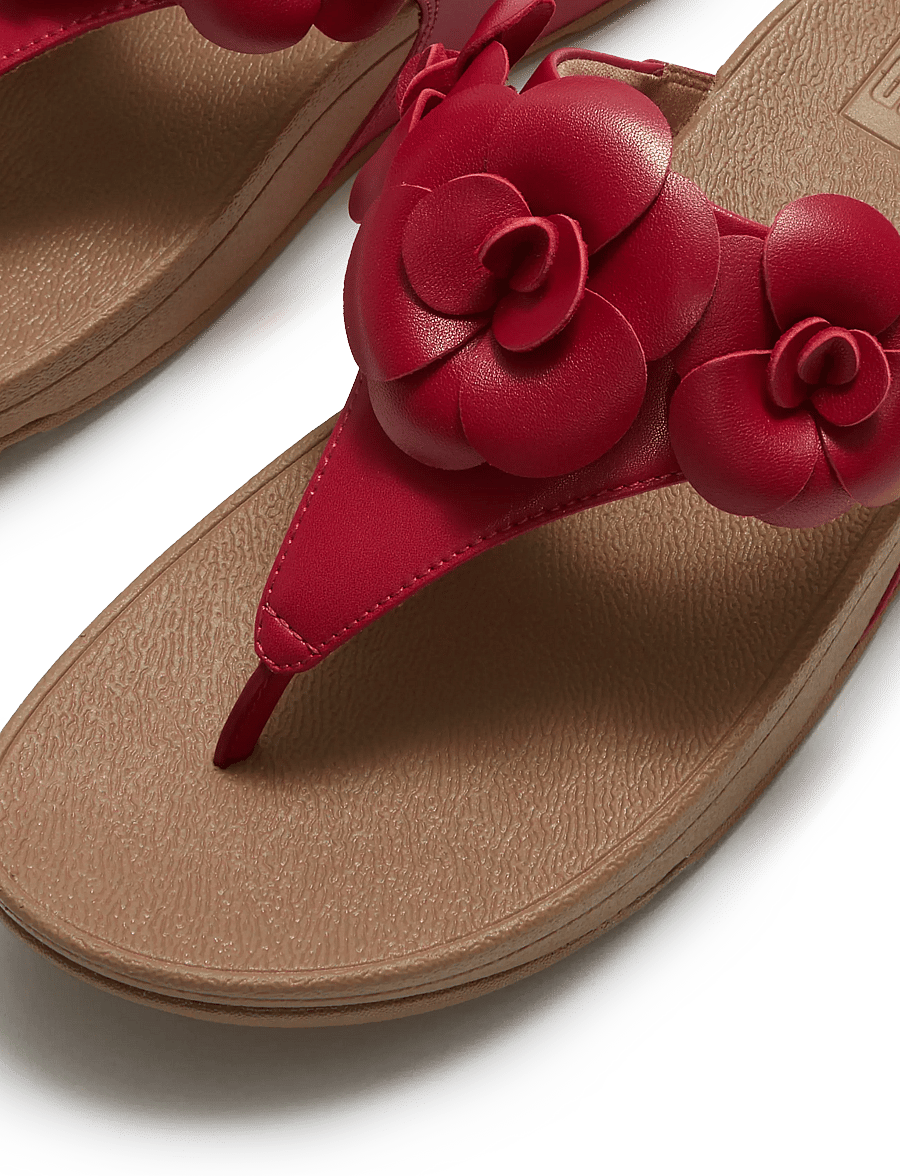 FitFlop - LULU FLOWER TOE-POST SANDALS - platvorm sandaalid - burnt berry - 4