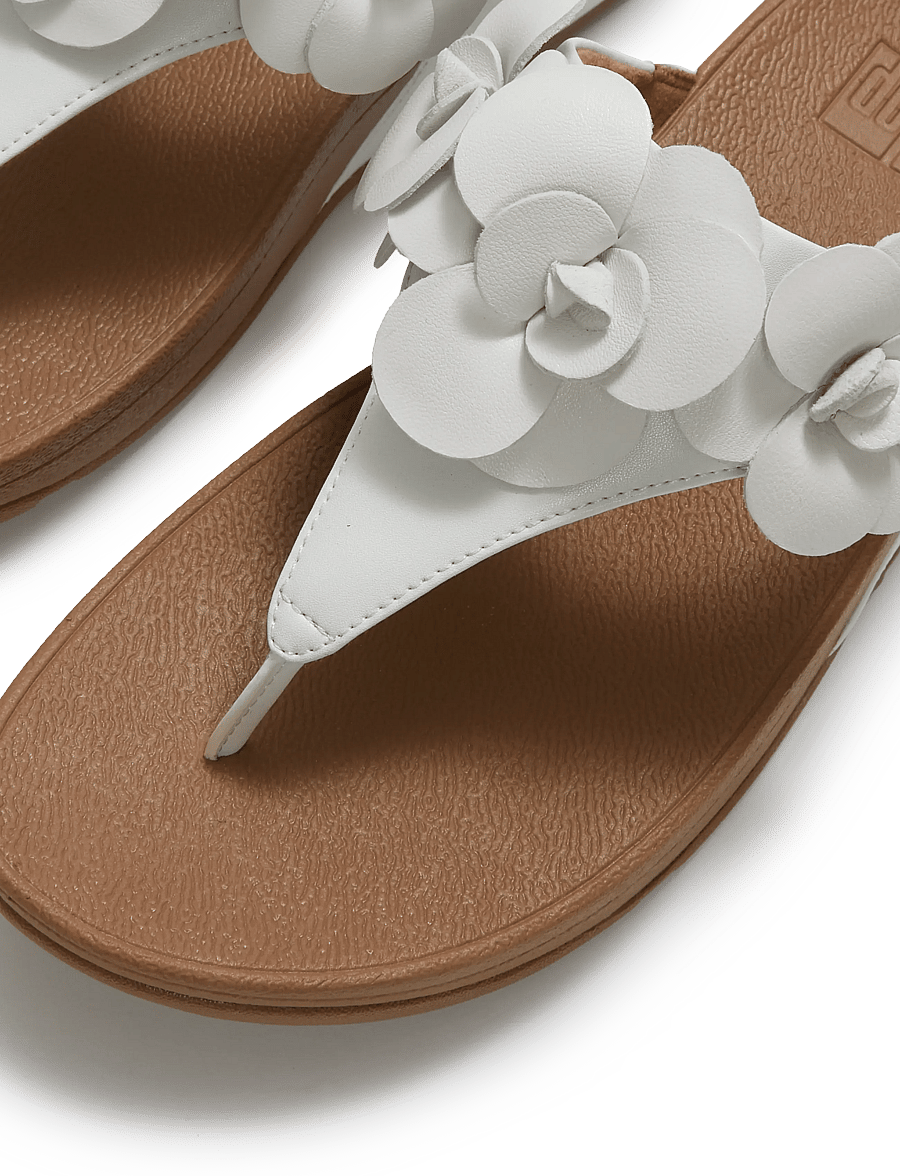 FitFlop - LULU FLOWER TOE-POST SANDALS - sandales à plateforme - urban white - 4
