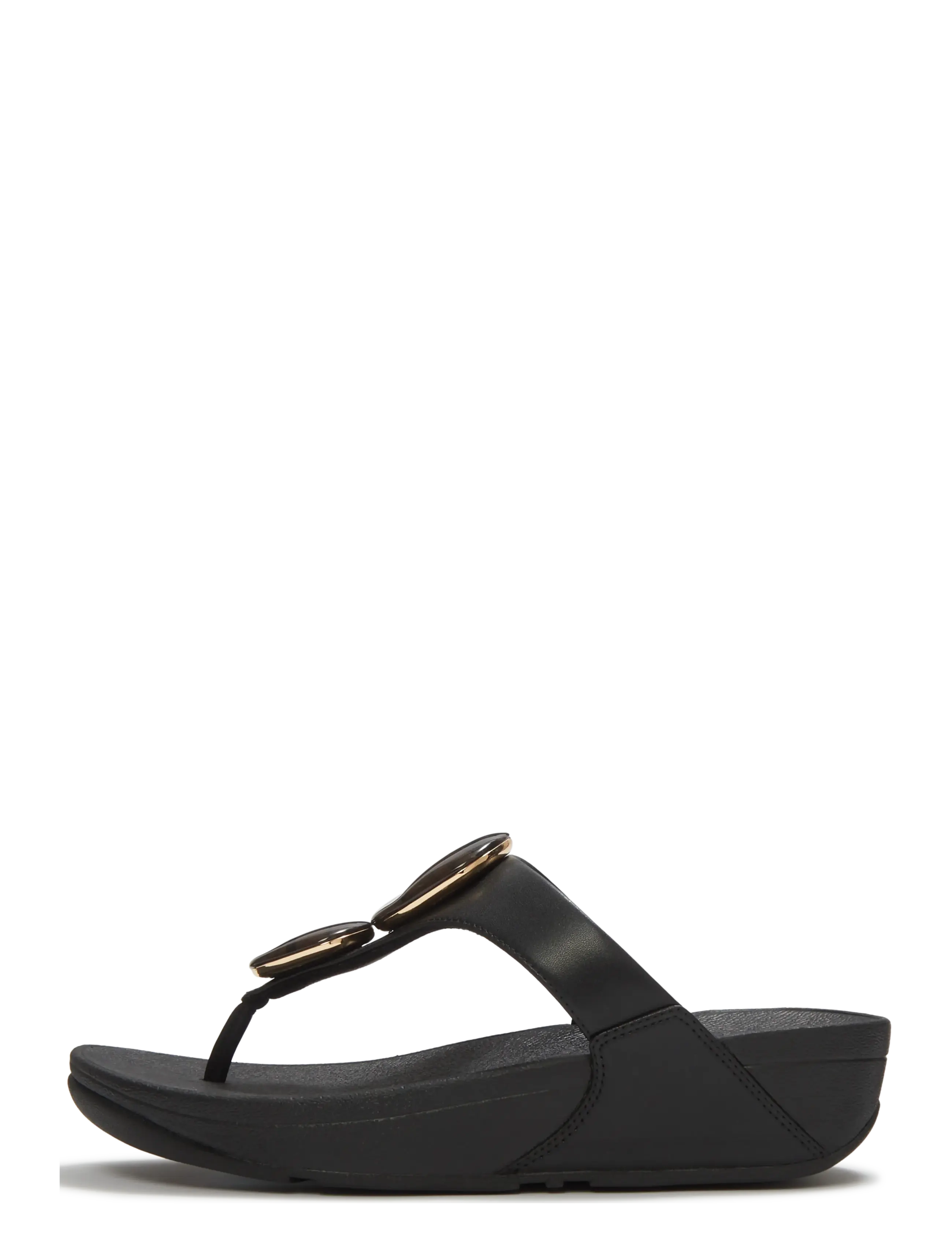 FitFlop LULU MARBLED-STONE TOE-POST SANDALS - FitFlop - BLACK / black