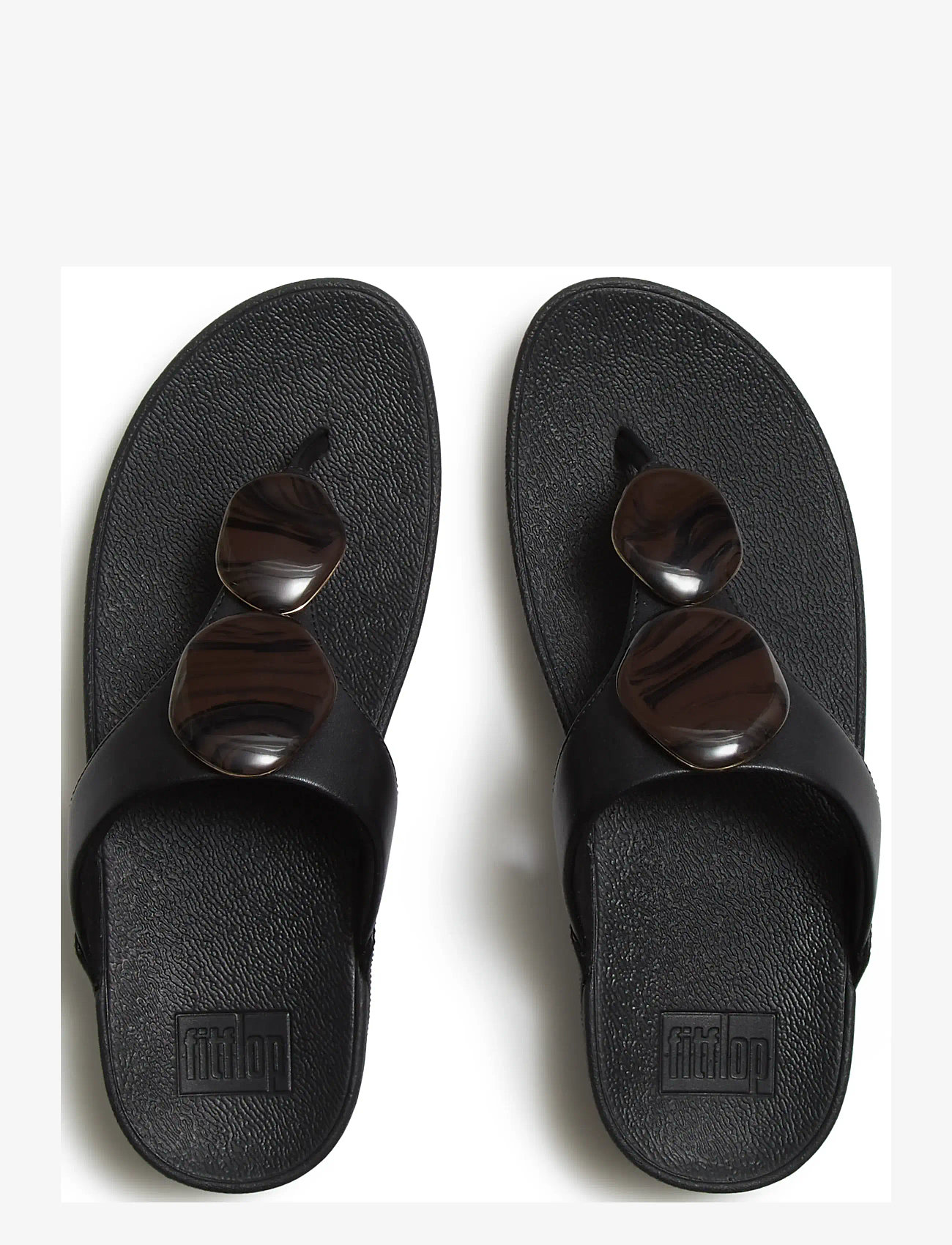 FitFlop - LULU MARBLED-STONE TOE-POST SANDALS - plateau-sandalen - black - 2