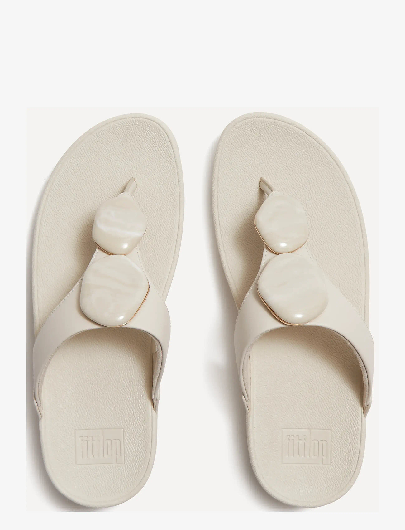 FitFlop - LULU MARBLED-STONE TOE-POST SANDALS - platformsandaler - paris beige - 2