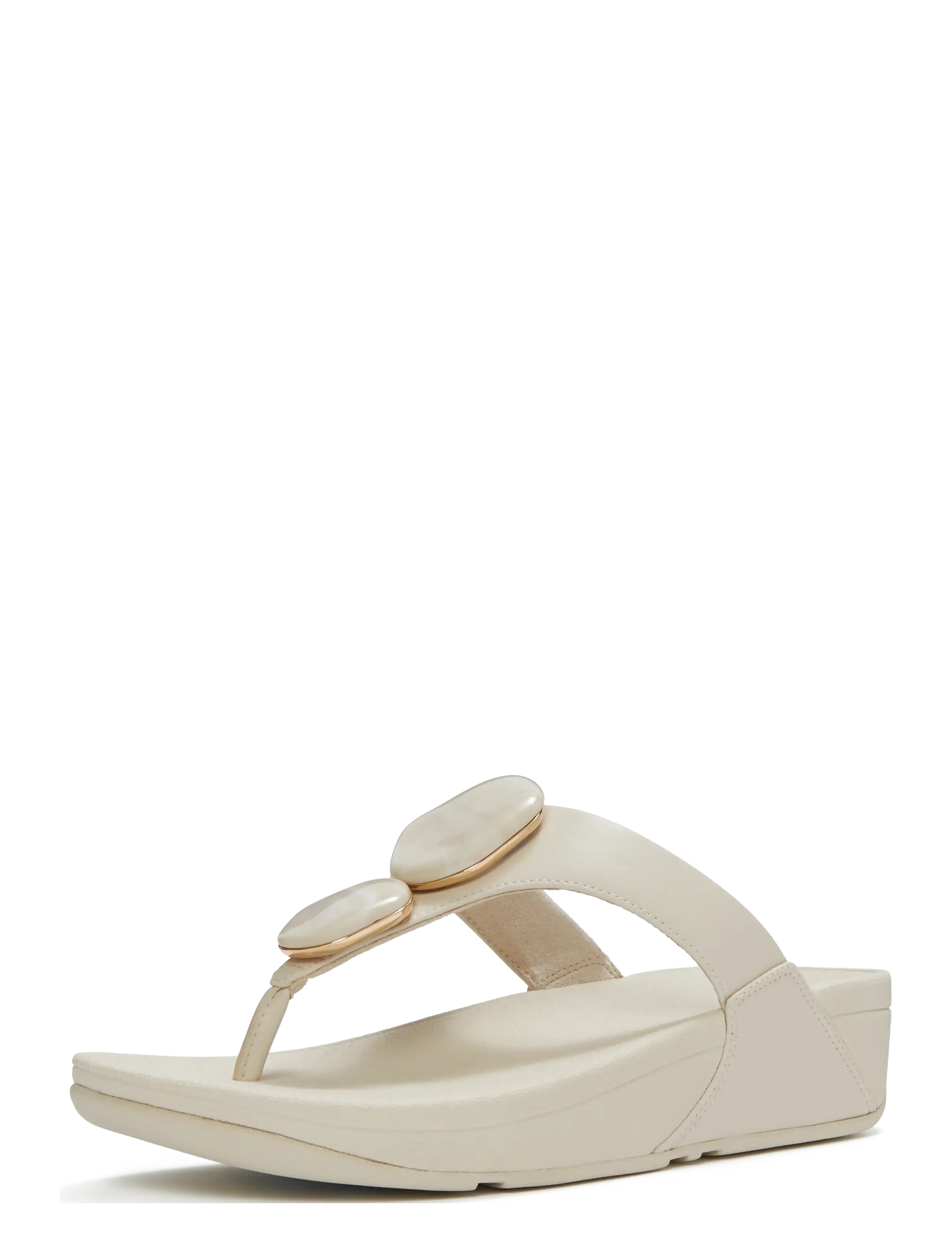 FitFlop - LULU MARBLED-STONE TOE-POST SANDALS - platvorm sandaalid - paris beige - 3