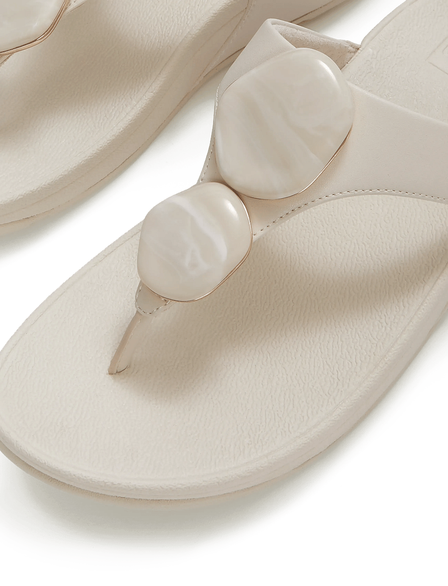 FitFlop - LULU MARBLED-STONE TOE-POST SANDALS - platvorm sandaalid - paris beige - 4