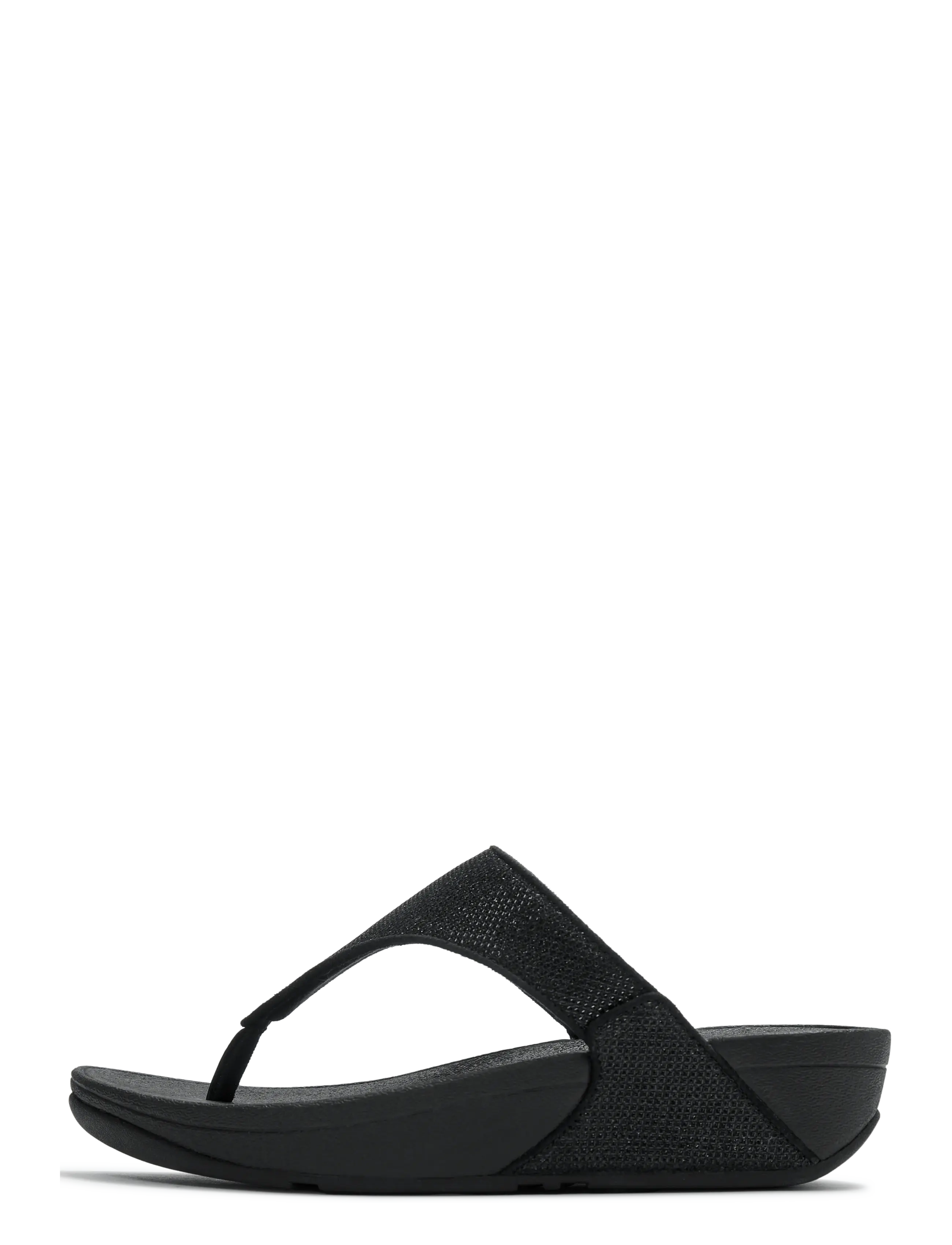 FITFLOP Lulu Shimmerglitz Toe-Post Sandalen Schwarz - 41 - Damen
