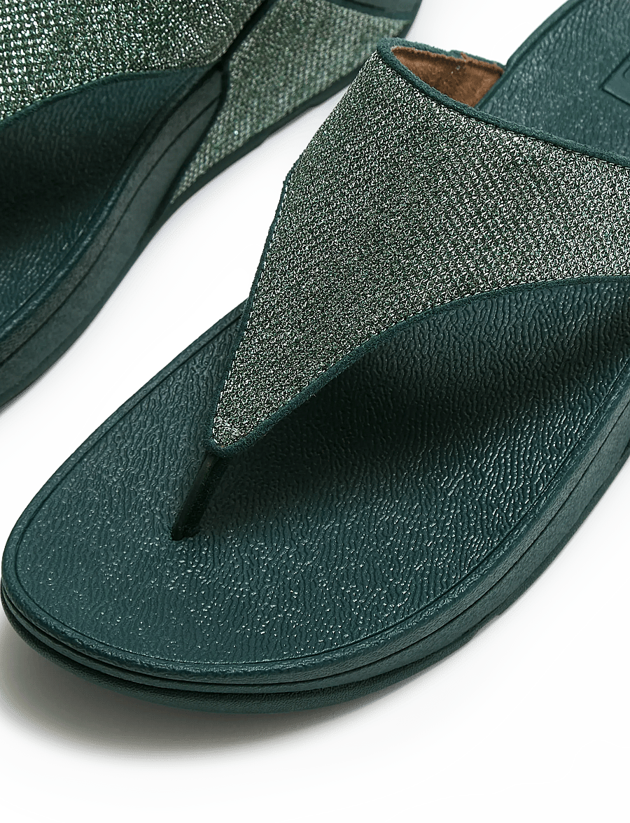 FitFlop - LULU SHIMMERGLITZ TOE-POST SANDALS - platåsandaler - deep ocean - 3