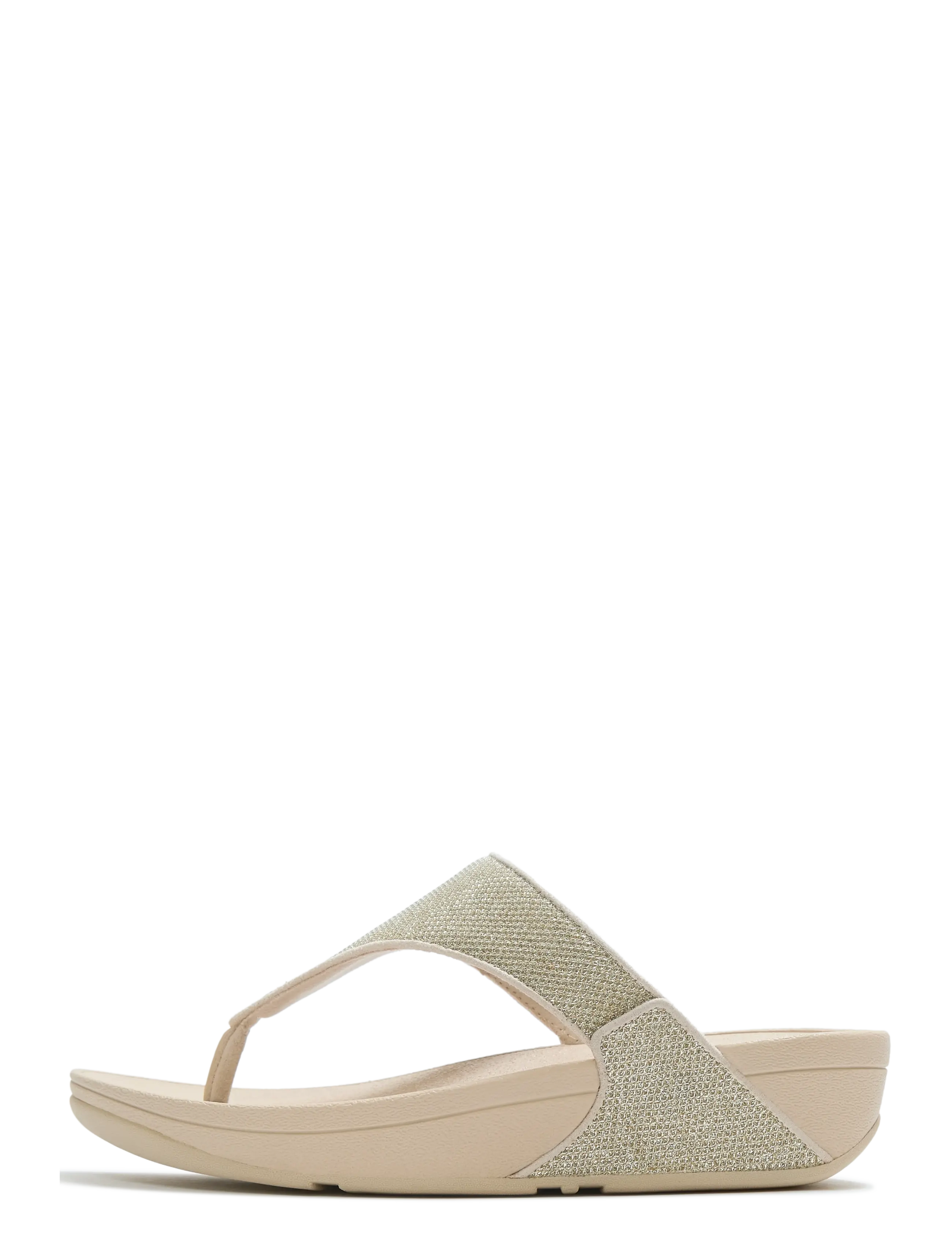 FitFlop LULU SHIMMERGLITZ TOE-POST SANDALS - FitFlop - PLATINO / gold