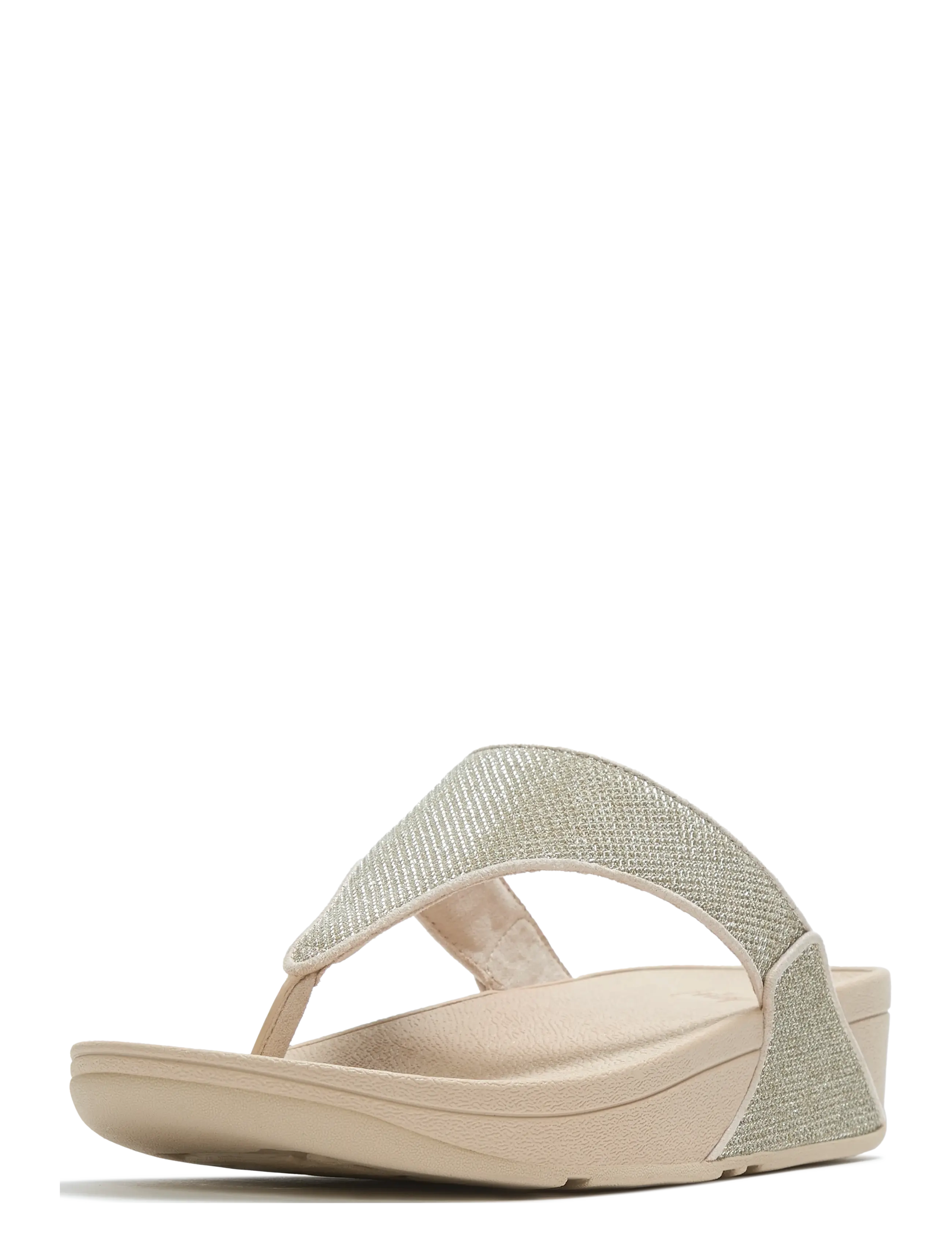 FitFlop - LULU SHIMMERGLITZ TOE-POST SANDALS - sandały na platformie - platino - 3