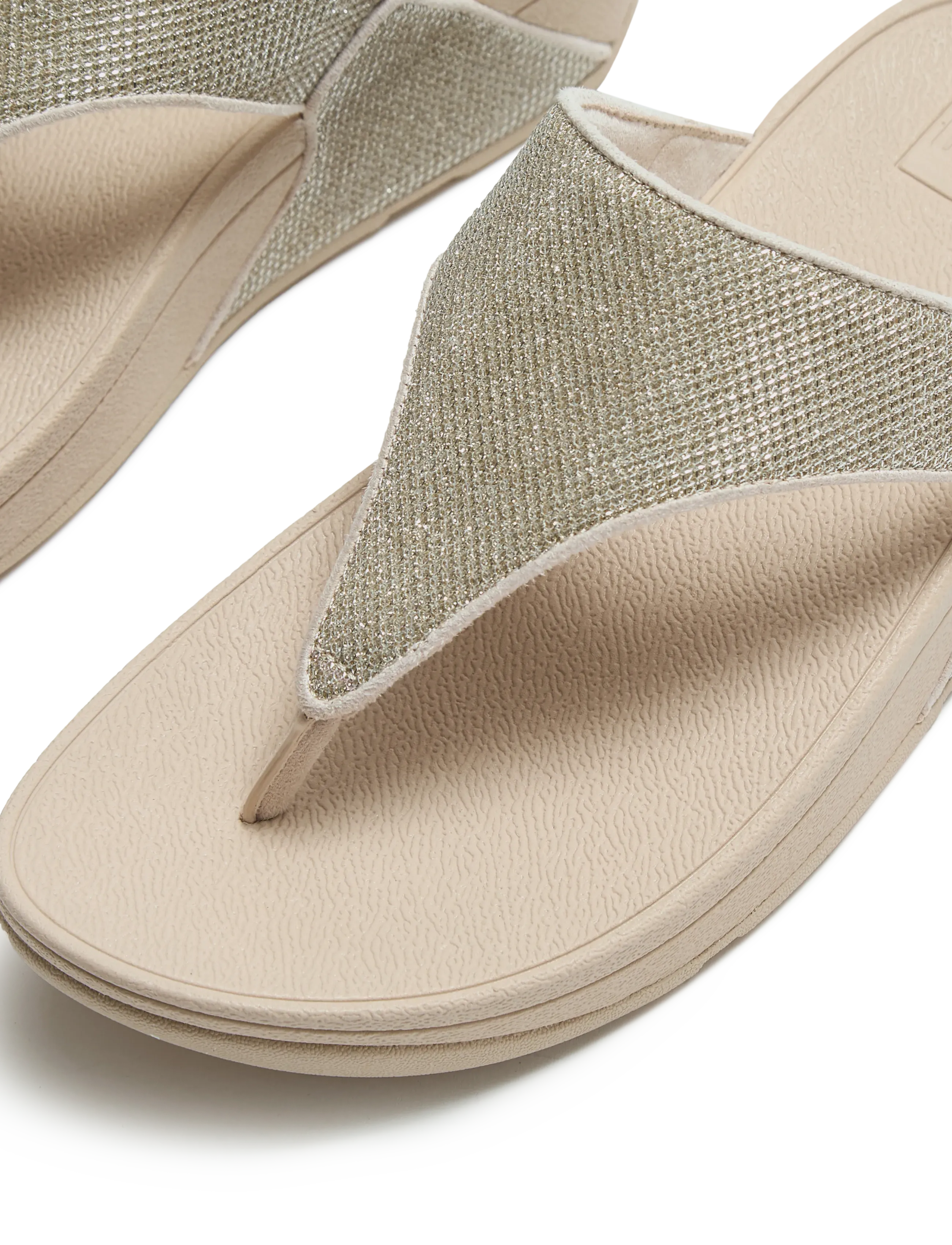 FitFlop - LULU SHIMMERGLITZ TOE-POST SANDALS - sandały na platformie - platino - 4