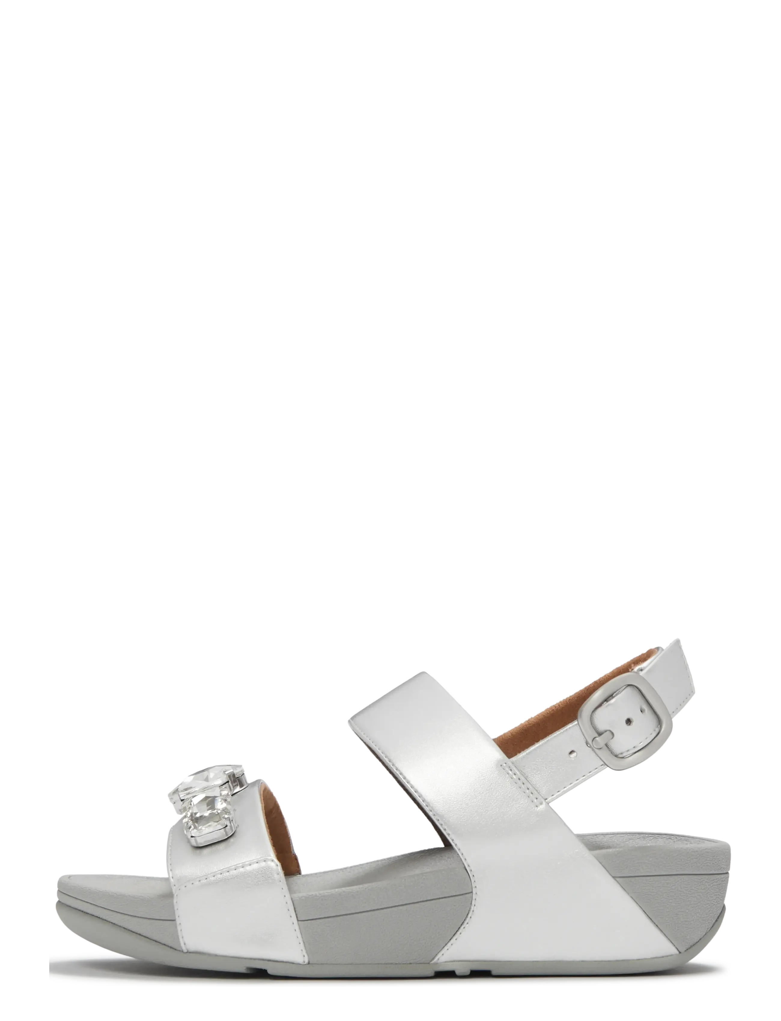 FITFLOP Lulu Ultra-Jewel Metallic Back-Strap Sandalen Silber - 37 - Damen