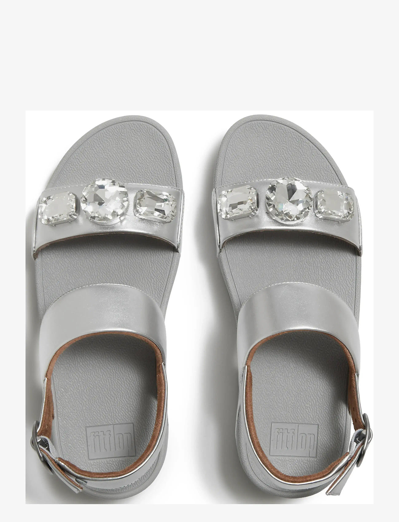 FitFlop - LULU ULTRA-JEWEL METALLIC BACK-STRAP SANDALS - plateau-sandalen - silver - 2