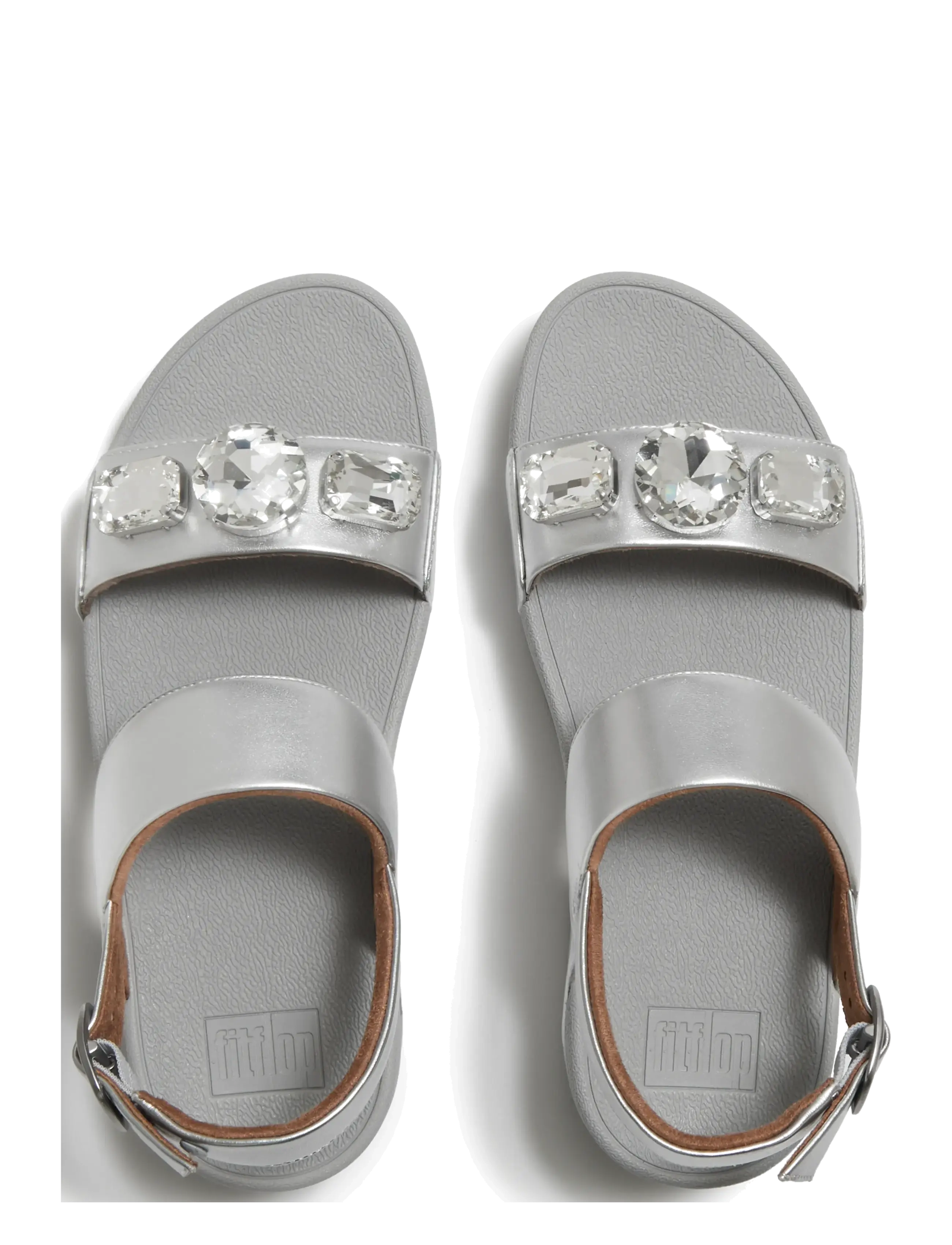 FitFlop - LULU ULTRA-JEWEL METALLIC BACK-STRAP SANDALS - plateau-sandalen - silver - 2