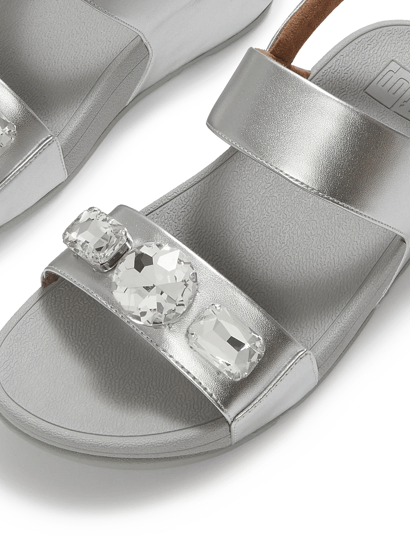 FitFlop - LULU ULTRA-JEWEL METALLIC BACK-STRAP SANDALS - plateau-sandalen - silver - 4