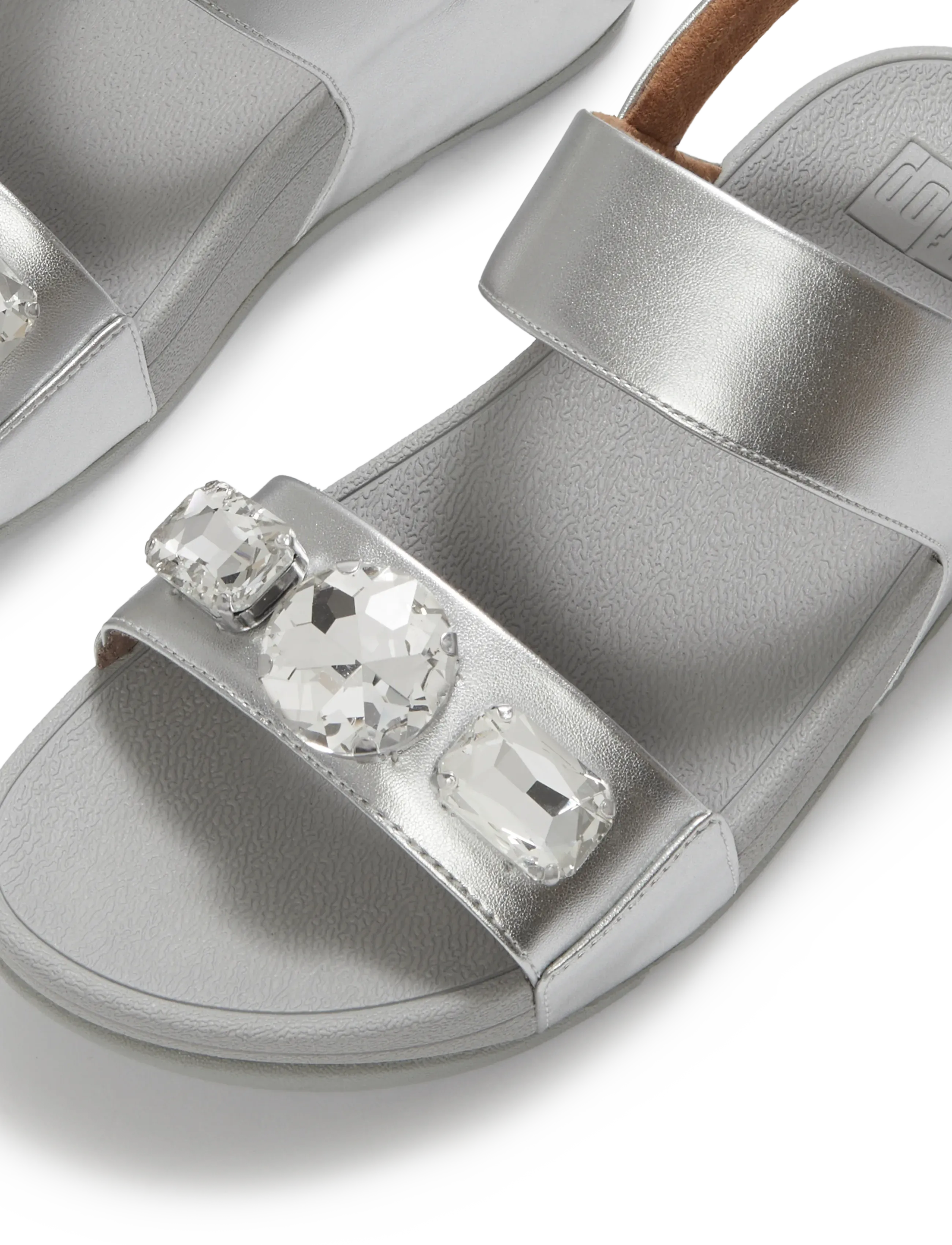 FitFlop - LULU ULTRA-JEWEL METALLIC BACK-STRAP SANDALS - plateau-sandalen - silver - 4